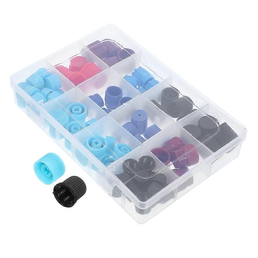 Car Air Conditioning Caps Valve Core Cap Prevent Debris Protect Valve Core 77Pcs
