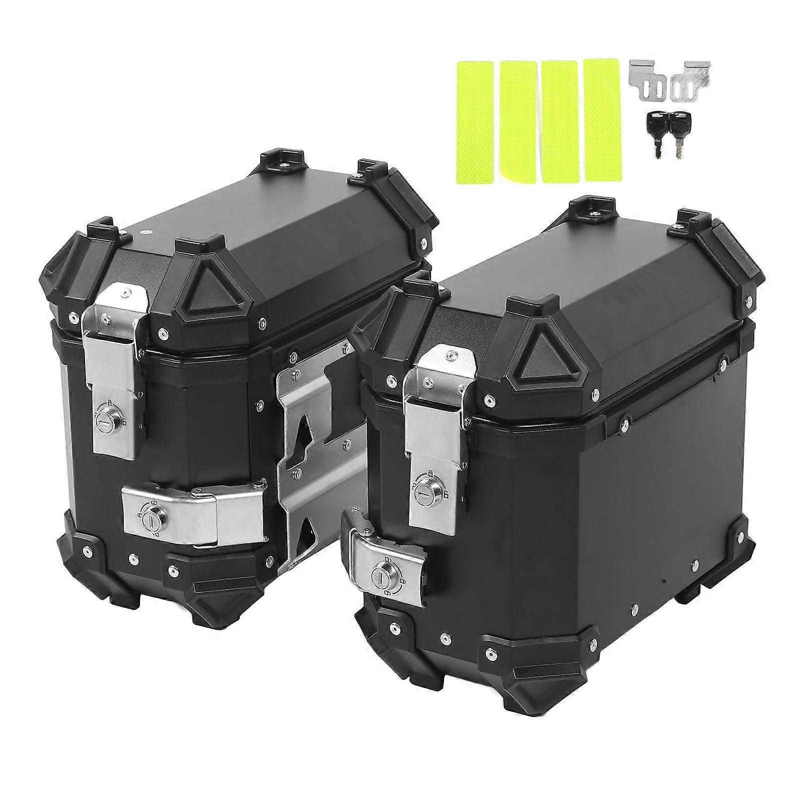 Motorcycle Side Box Aluminum Alloy Anti Theft 18L Capacity with Safety Lock Reflective Sticker Motorcycle Side Luggage Case MK42085