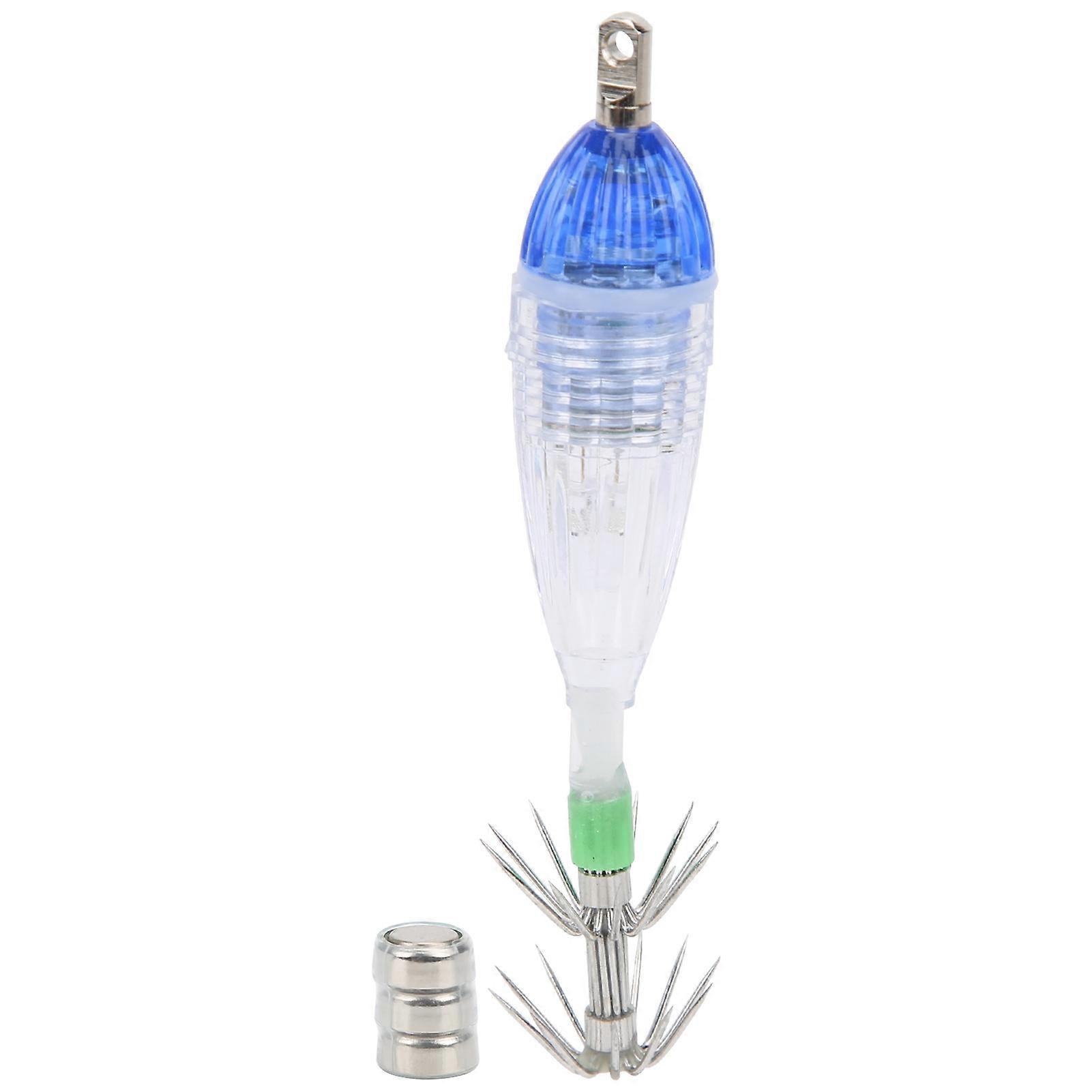 Squid Shape LED Underwater Fishing Light Blue Light with Hook