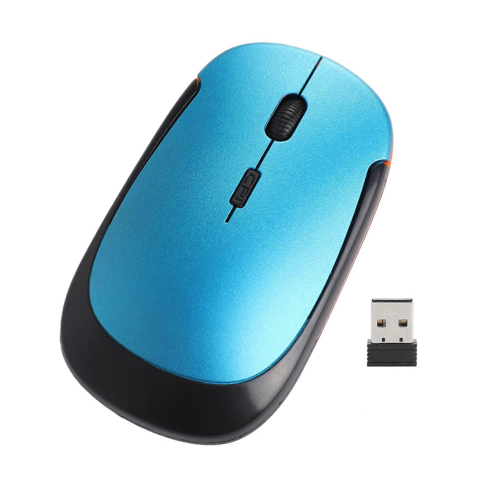 2.4GHz Wireless Mouse, Adjustable Optical USB Receiver, Laptop Accessories, 1600 DPI, Blue