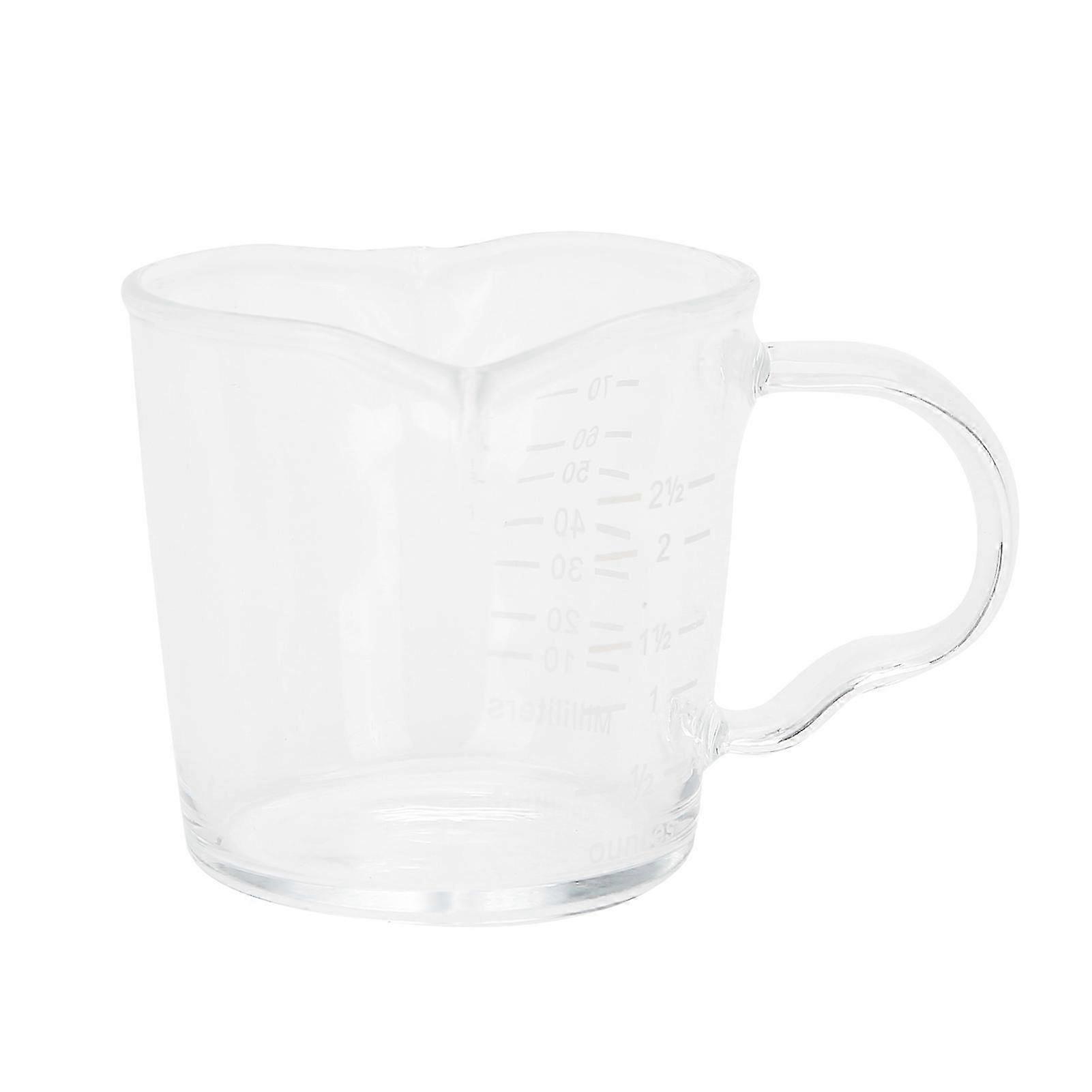 Hand-Made Borosilicate Glass Measuring Cup 70ml with Double Spouts