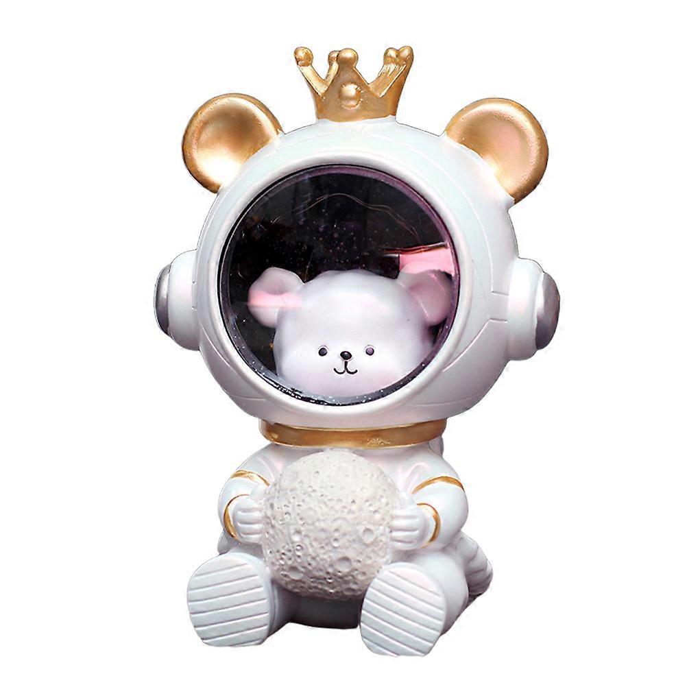 Lovely Animal Astronaut Night Lamp in Assorted Colors Resin Material Battery Powered Compact Size