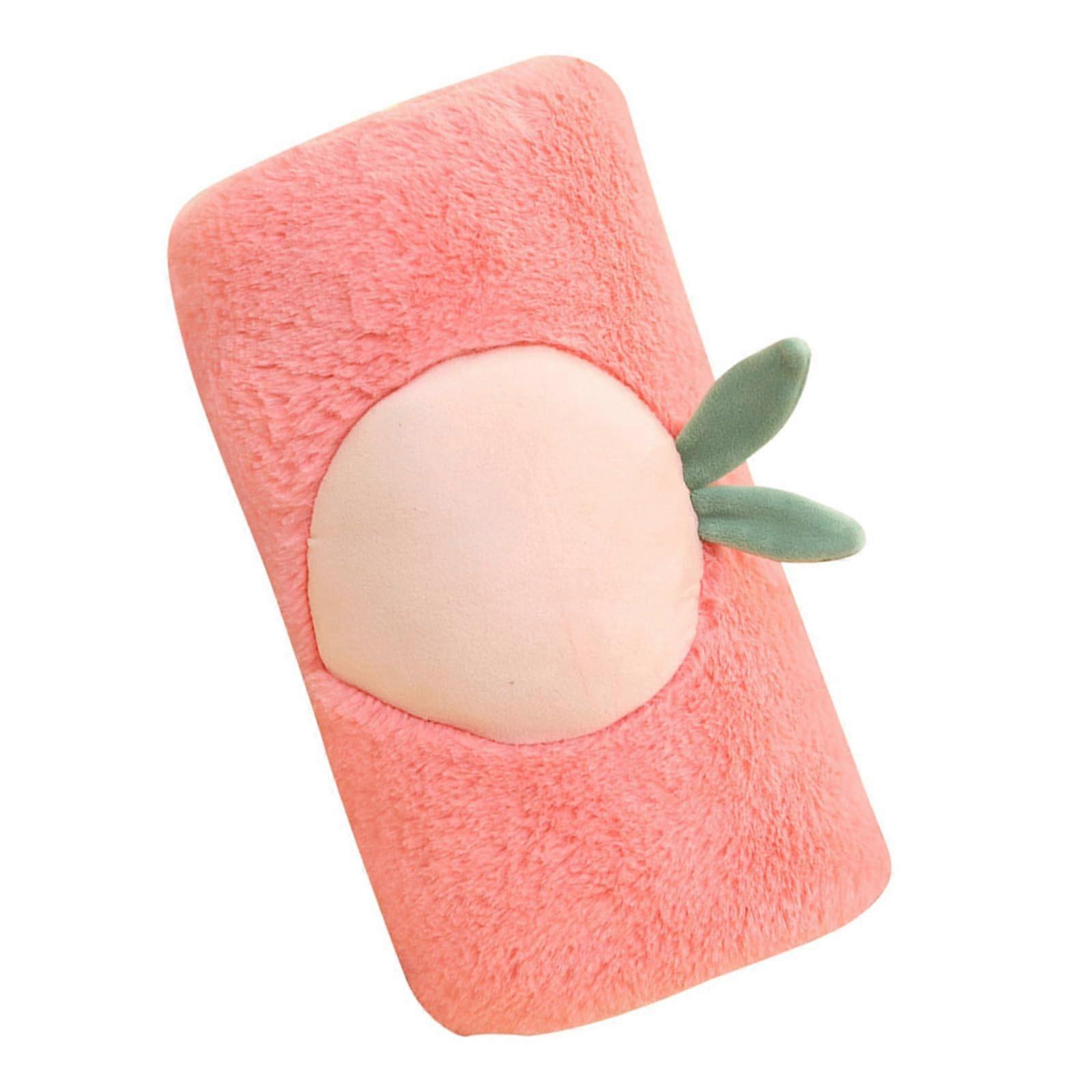 Furry Hand Warmer For Women And Kids, Office Use, Fruit Motif, Peach Color, Winter Warmth