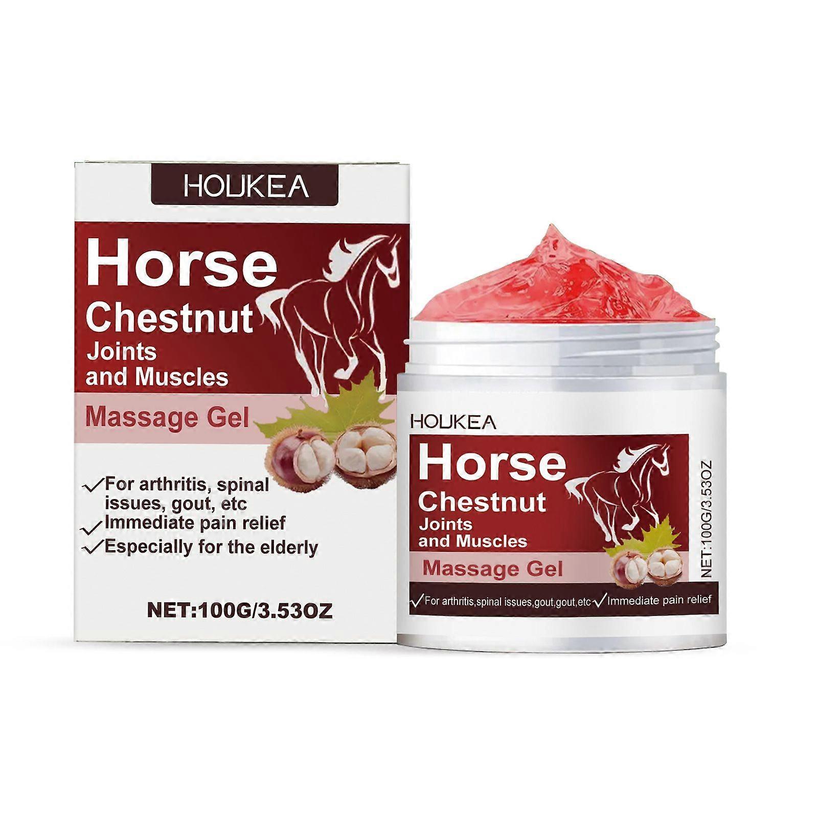 Horse Chestnut Joints and Muscles Massage Gel, Joints Massage Gel, Pain Reliever Cream, Fast-Absorbing, Non-Greasy, Ideal for Men and Women