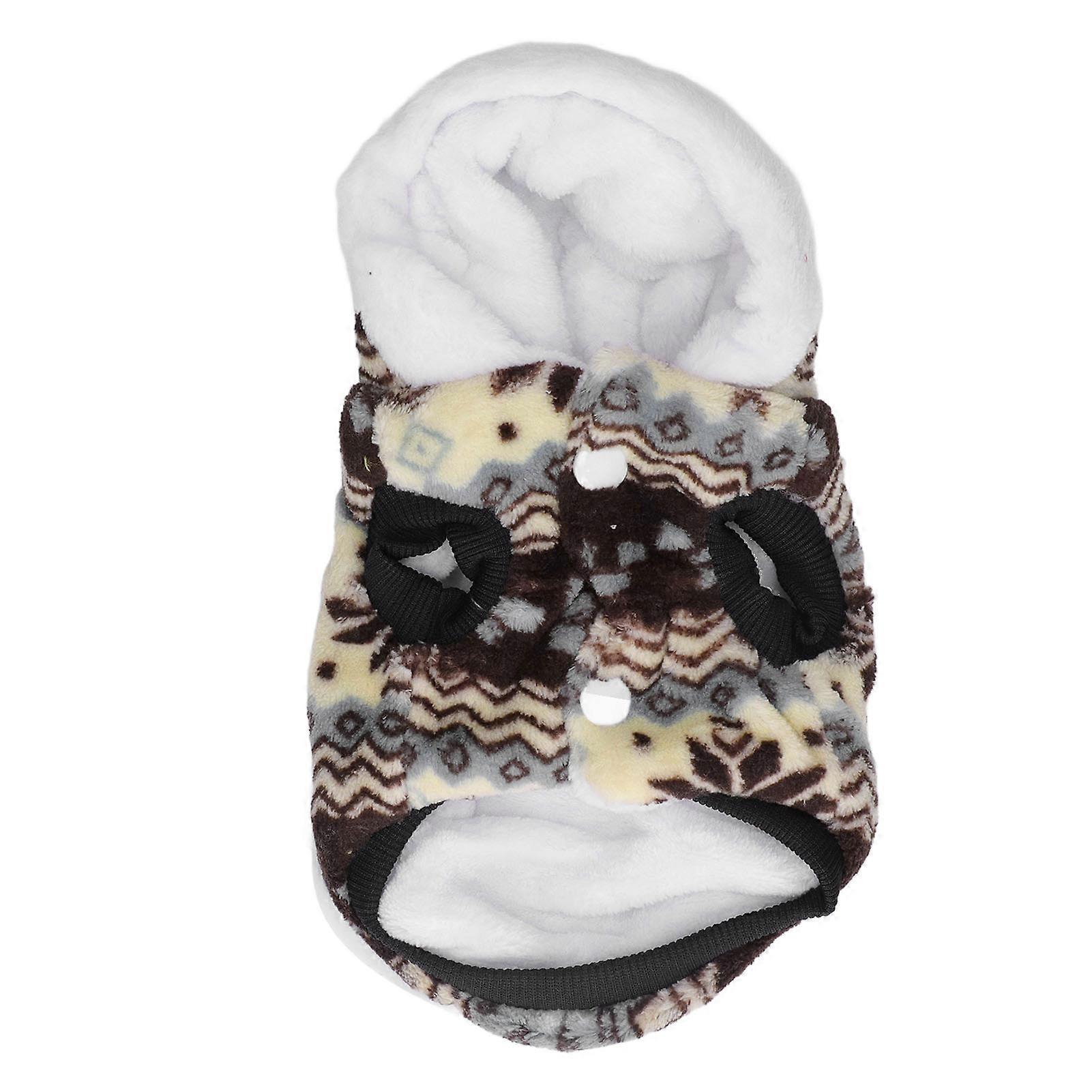 Dog Plush Hooded Jacket Soft Warm Lightweight Pet Cat Plush Hoodie for Small Medium Dogs Cats S