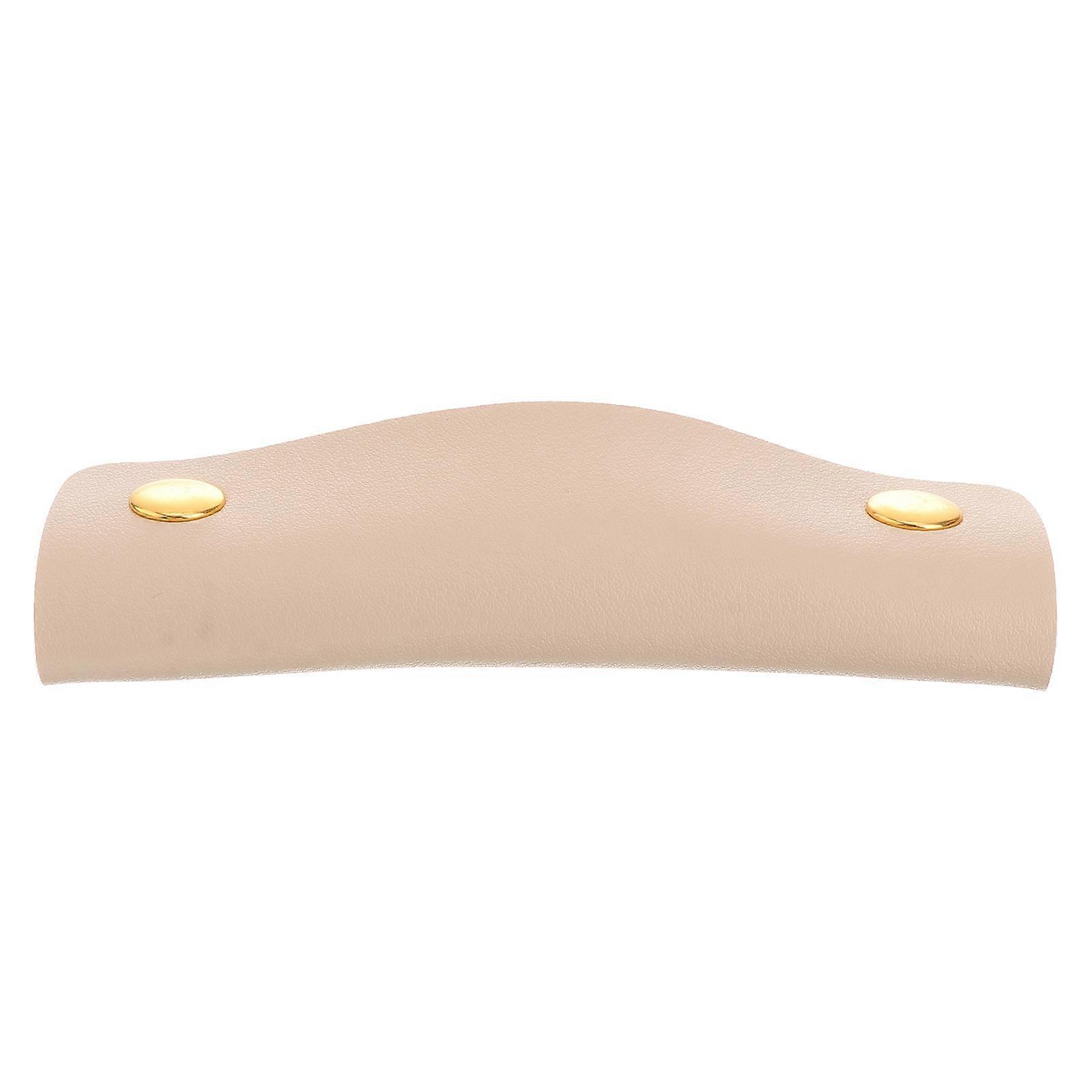 Beige PU Luggage Handle Wrap for Bag Use Durable Comfortable Elastic Design Fits Most Bags