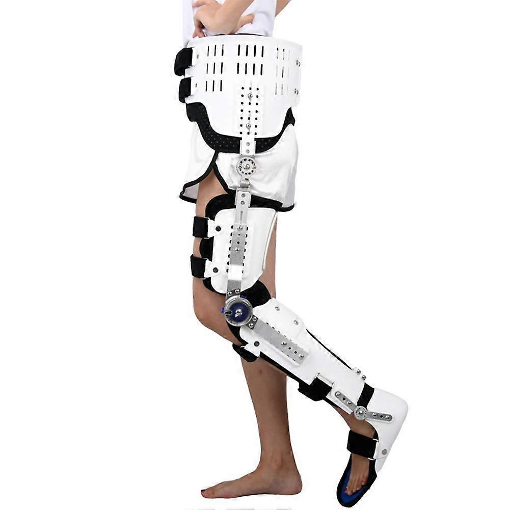 Adjustable Knee Brace Hinged HipKneeAnkleFoot Orthosis Left One Size For Leg Fracture Paralysis After Surgery