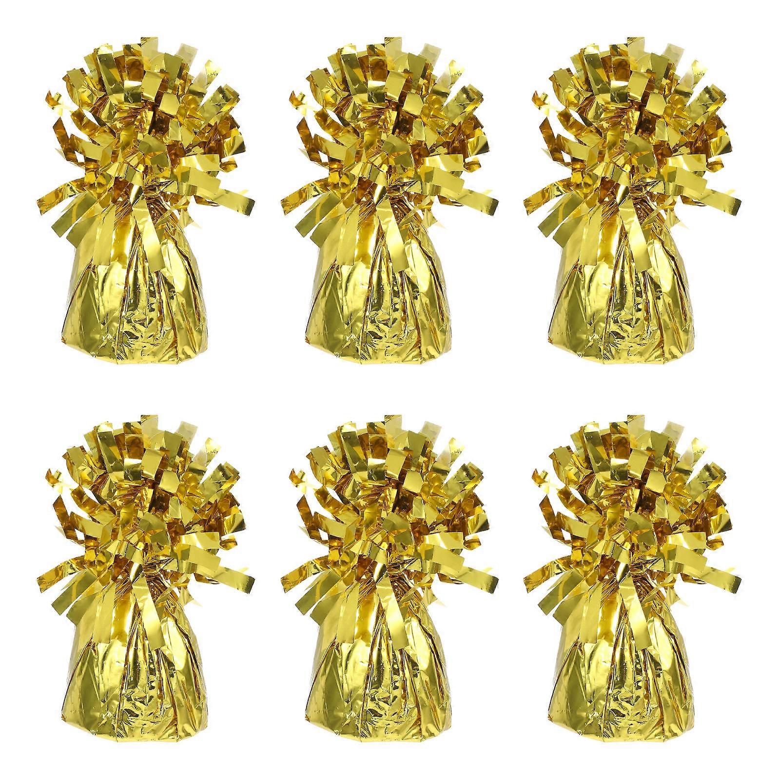 Balloon Weight Blocks Prevent Balloons from Floating Away Party Supply for Weddings Birthdays 6Pcs Golden Rectangular Elegant Design