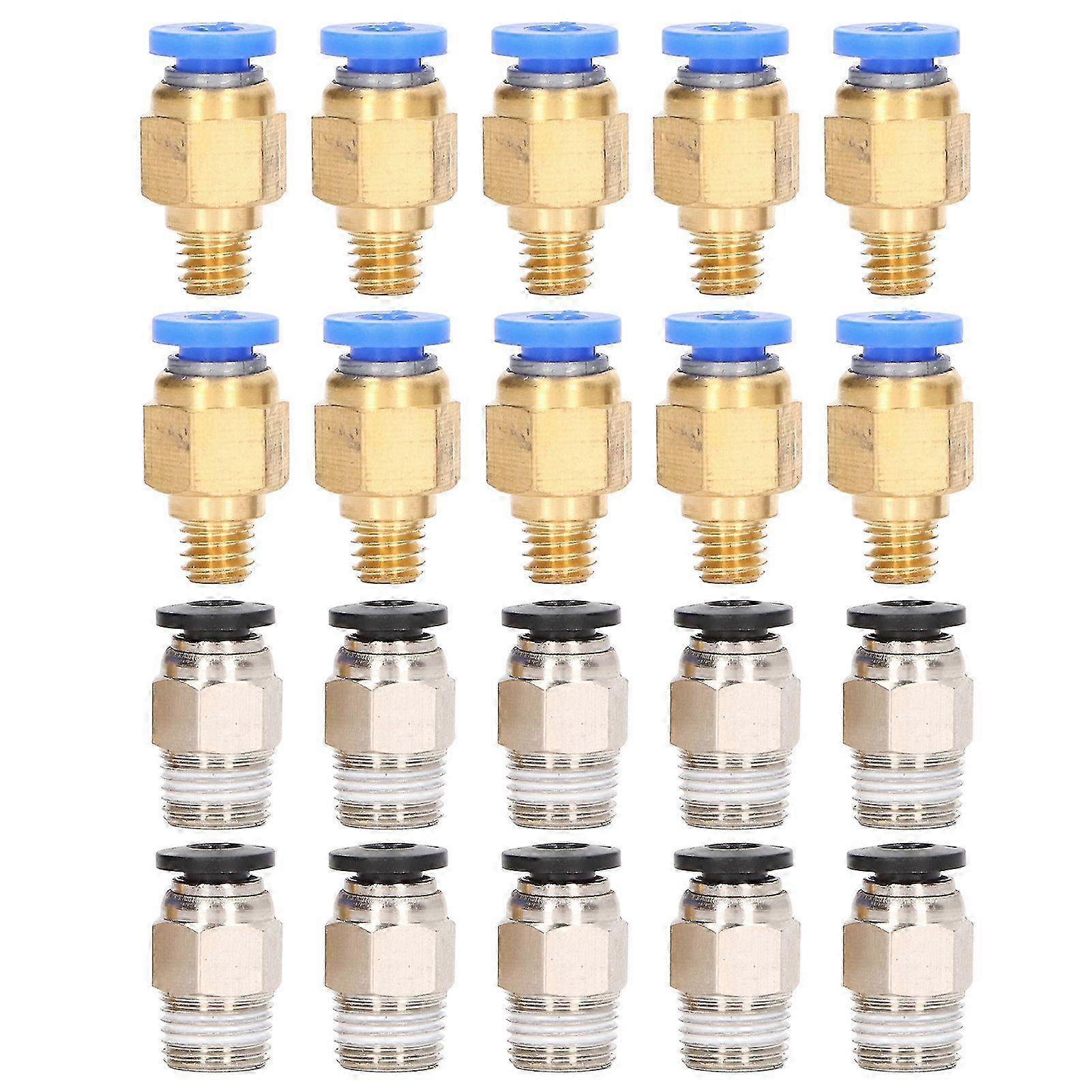 20Pcs 3D Printer Pneumatic Fitting PC4?M6 PC4?10 Accessory Set Kit for a Certain Brand Ender 3