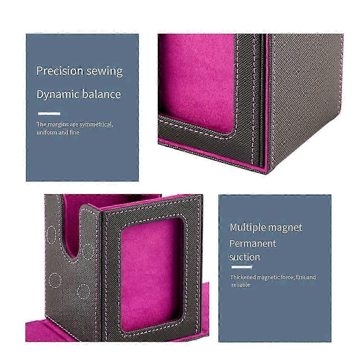 Card Storage Box for Trading Cards, Card Deck Box with Display Window Red