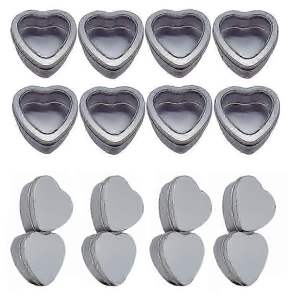 24pcs Heart Shaped Sundries Holder Jars Creative Tinplate Storage Containers