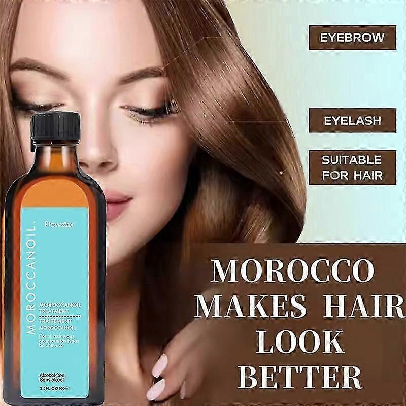 Natural Moroccan Oil Hair Treatment  Alcohol-Free Formula for Frizz Control, Split Ends Repair & Shine | 100ml with Argan, Coconut & Jojoba Oils