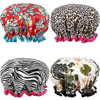 4er Pack Duschhaube wasserdichte Doppelschicht