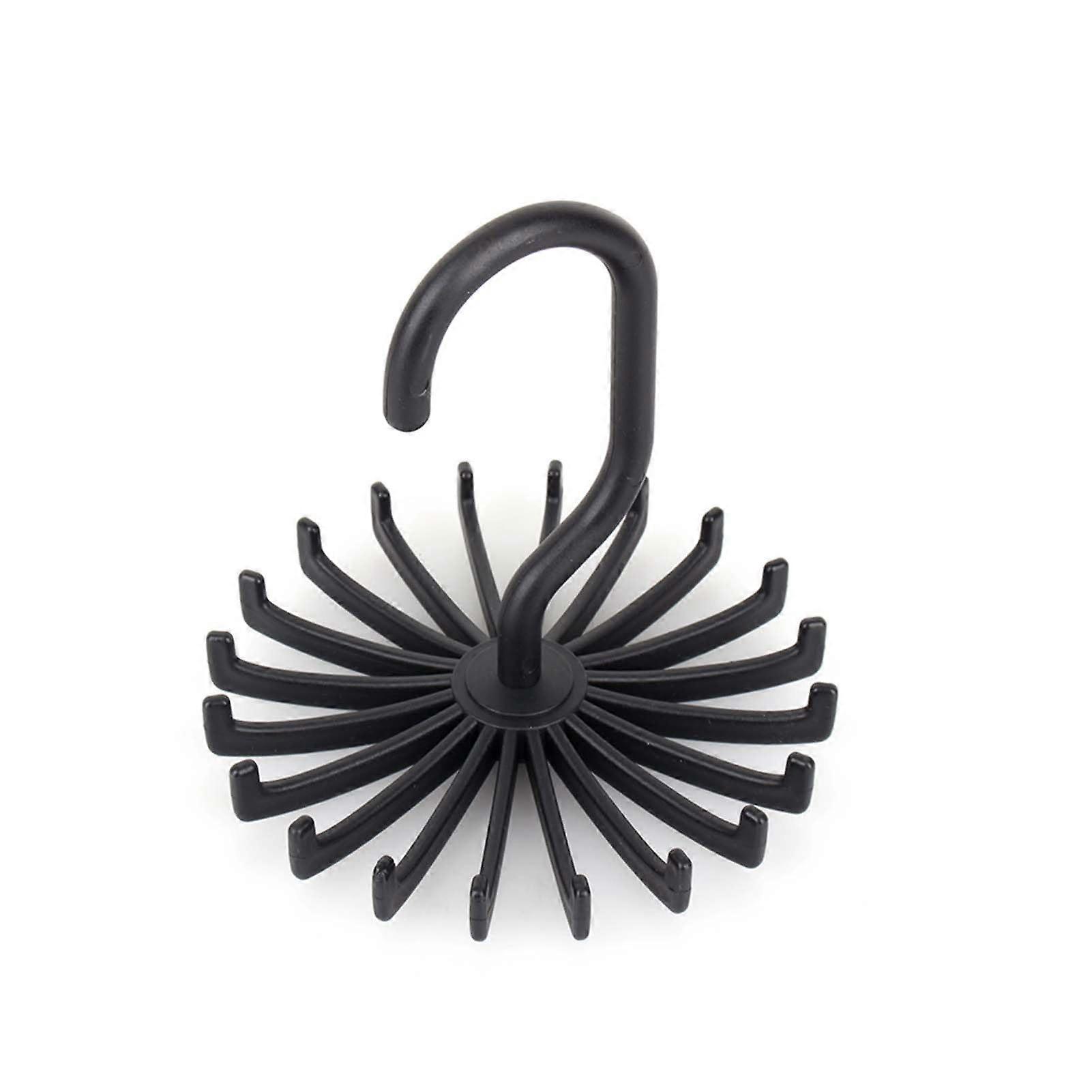 Adjustable Rotating Tie Rack Hanger with 20 Hooks for Ties, Belts, Scarves SpaceSaving 360° Twirl Organizer Made of Sturdy PP Plastic for Closet