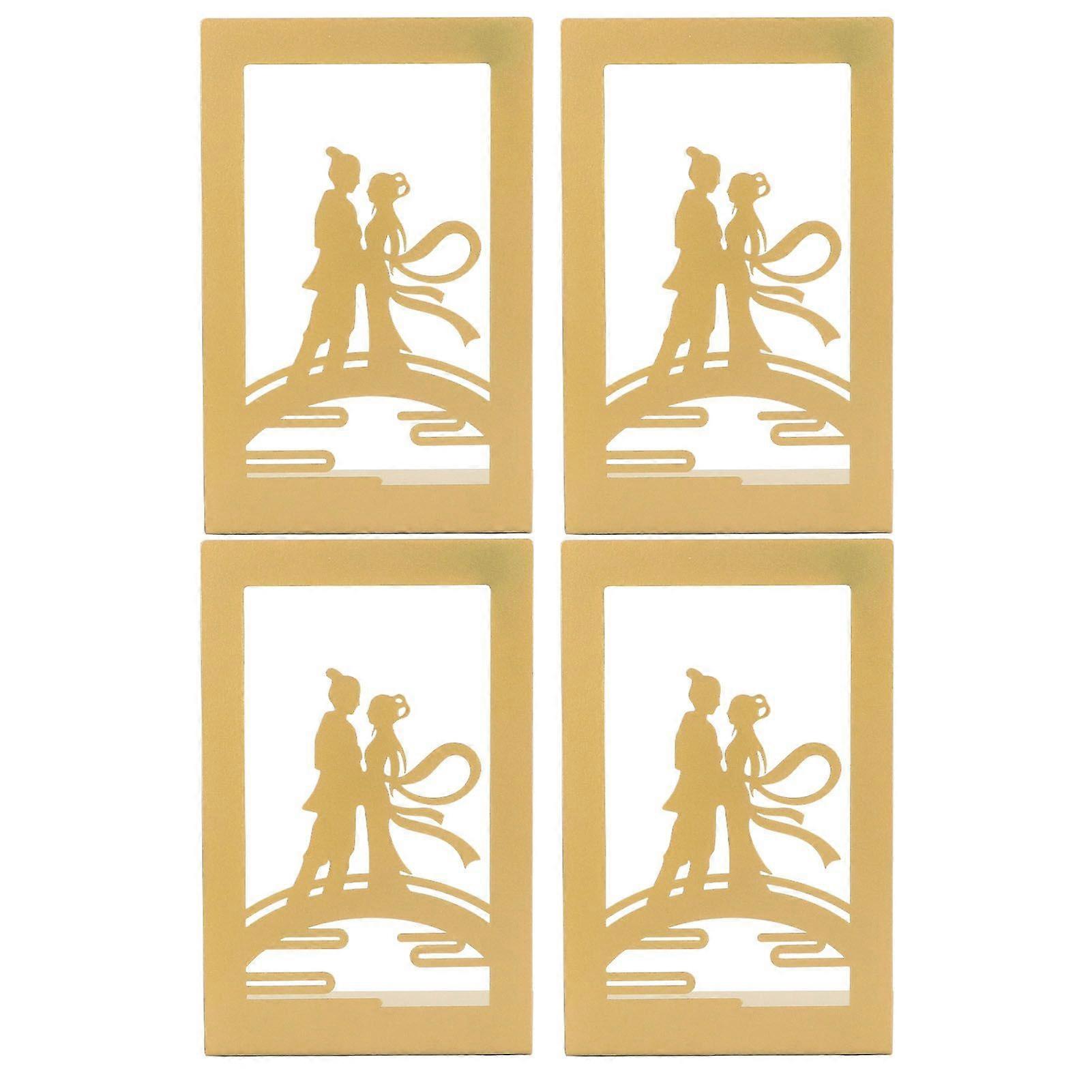 2025最新モデル4pcsブックエンドラバーシリーズメタル中空アウトブックエンド頑丈