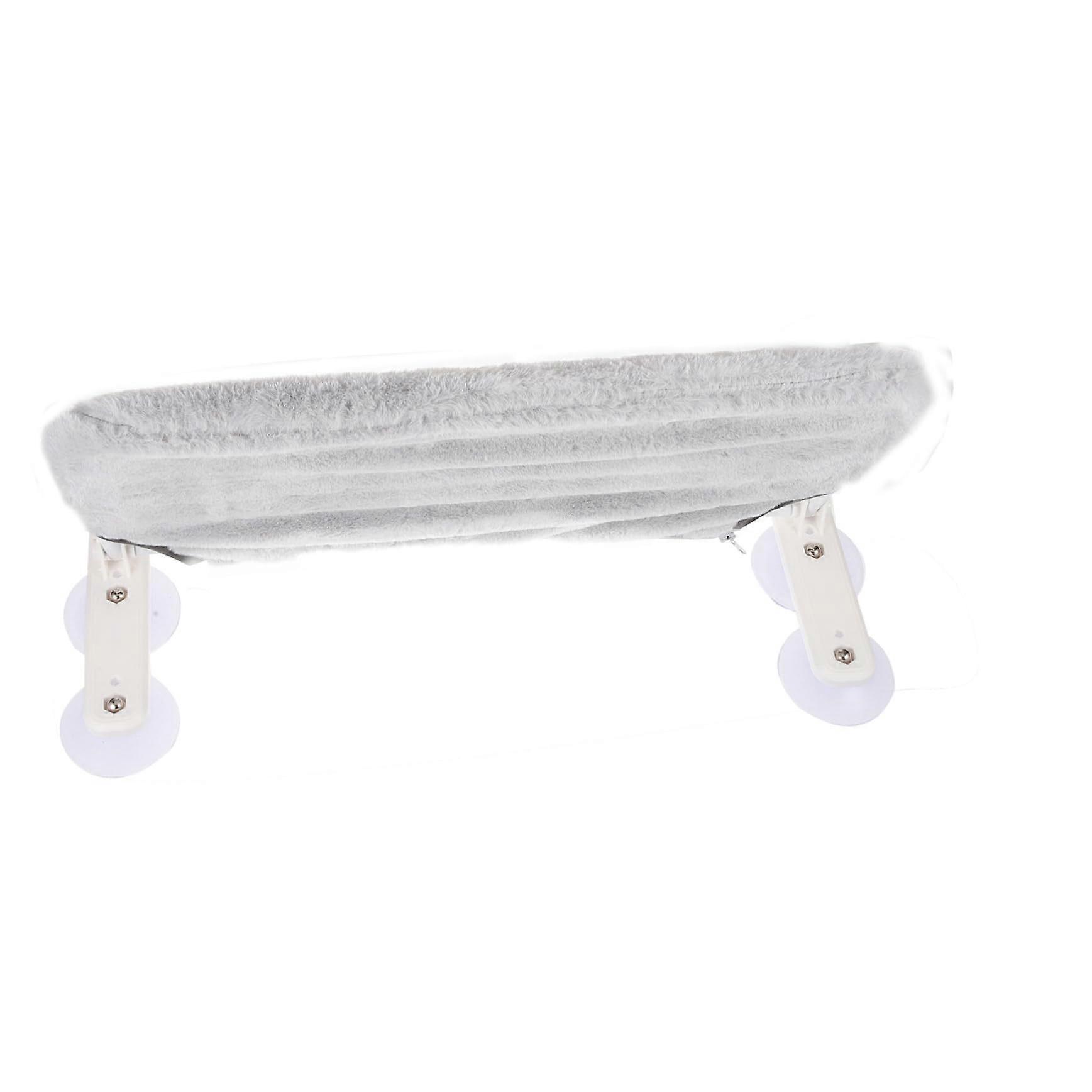 Cat Window Perch Suction Cup Hammock for Cats, SpaceSaving, Comfortable, and Easy to Install for Windows, Gray Plush Material