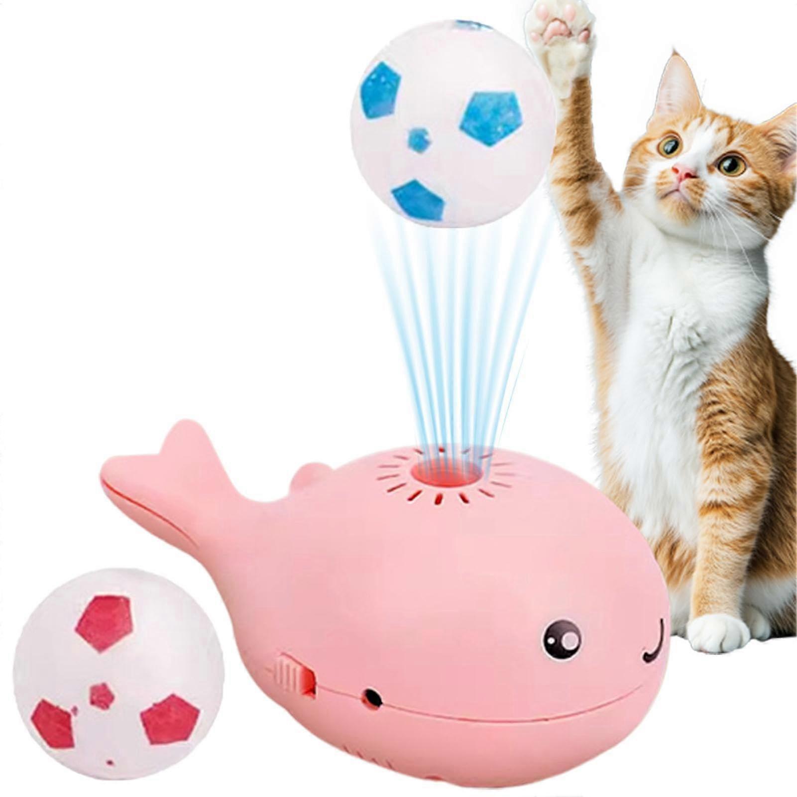 Whale Toy Floating Cat Toy - Electric Pink Floating Ball, Interactive Blowpipe Ball, Fun Cat Play Accessory