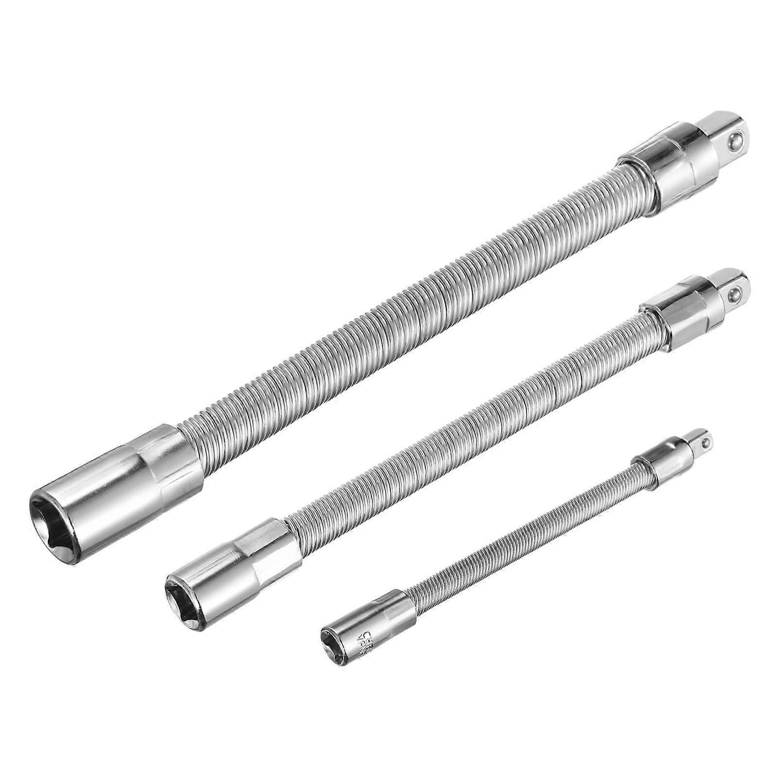 3Prong Drive Head Bendable Socket Wrench with  Torque Metal Shaft Adapters Professional Mechanics Tool