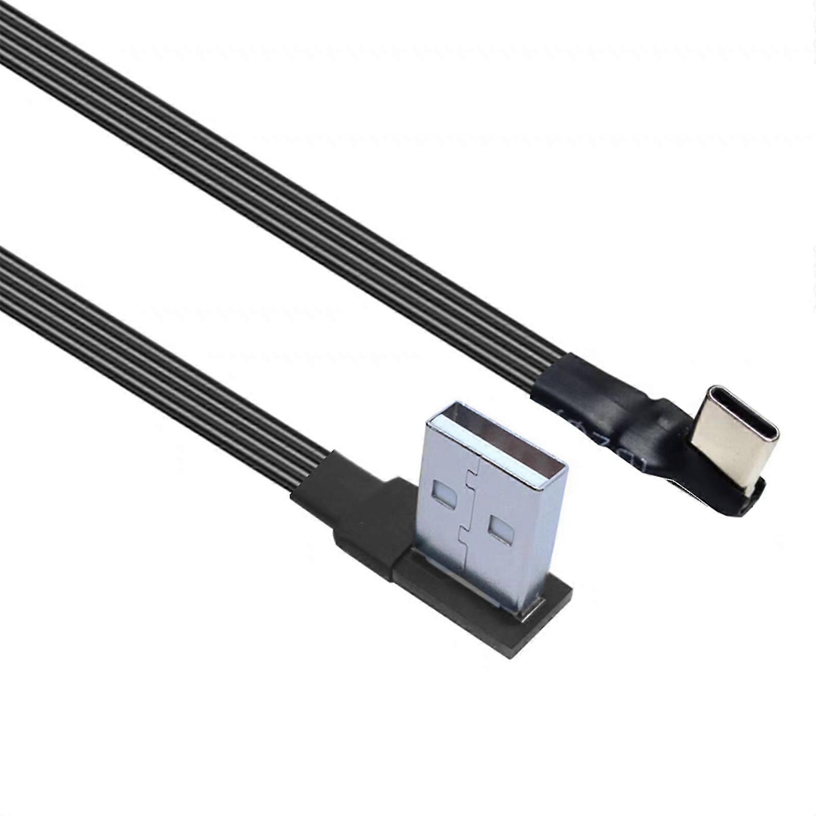 Flexible Silicone Cord ith 5 Connection Styles & 8 Lengths USB 2.0 Right Angle Type C Charging Cable for Smartphones Multicolor