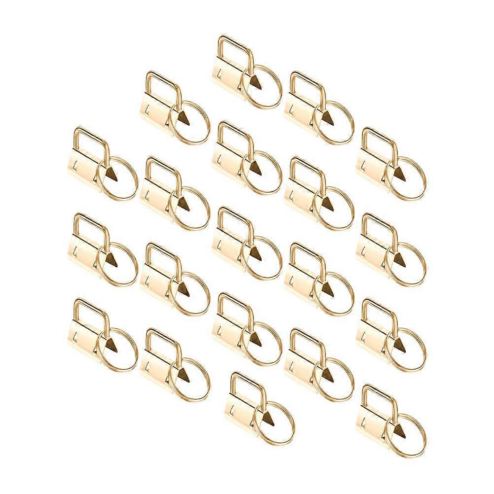Ribbon Ends Clamps Square Practical Design Diy Tools Daily Use Golden 1.3X2.2X2.5CM Webbing Wristlet Making 40Pcs