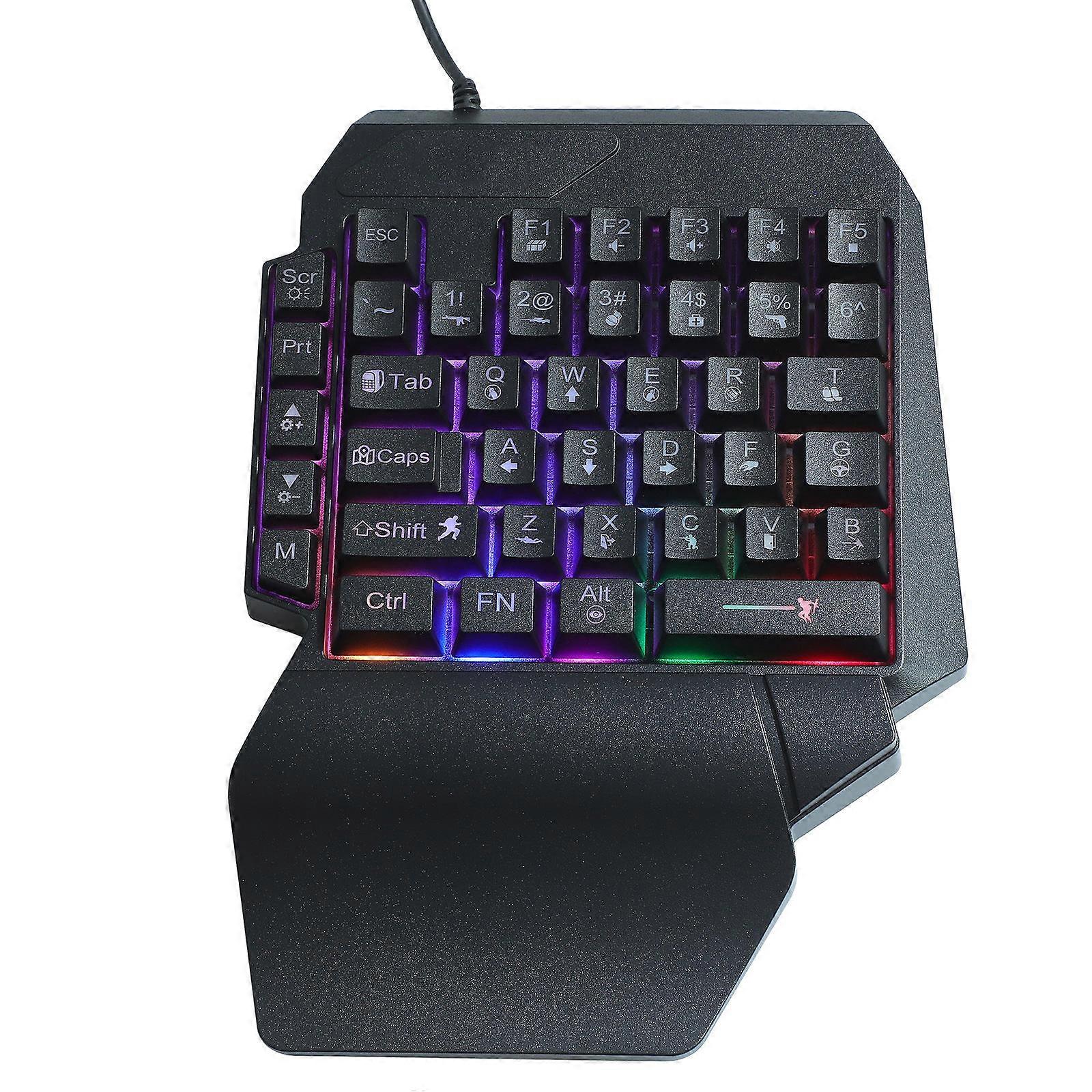 One Hand Gaming Keyboard, Lightweight Construction for Portability, Anywhere