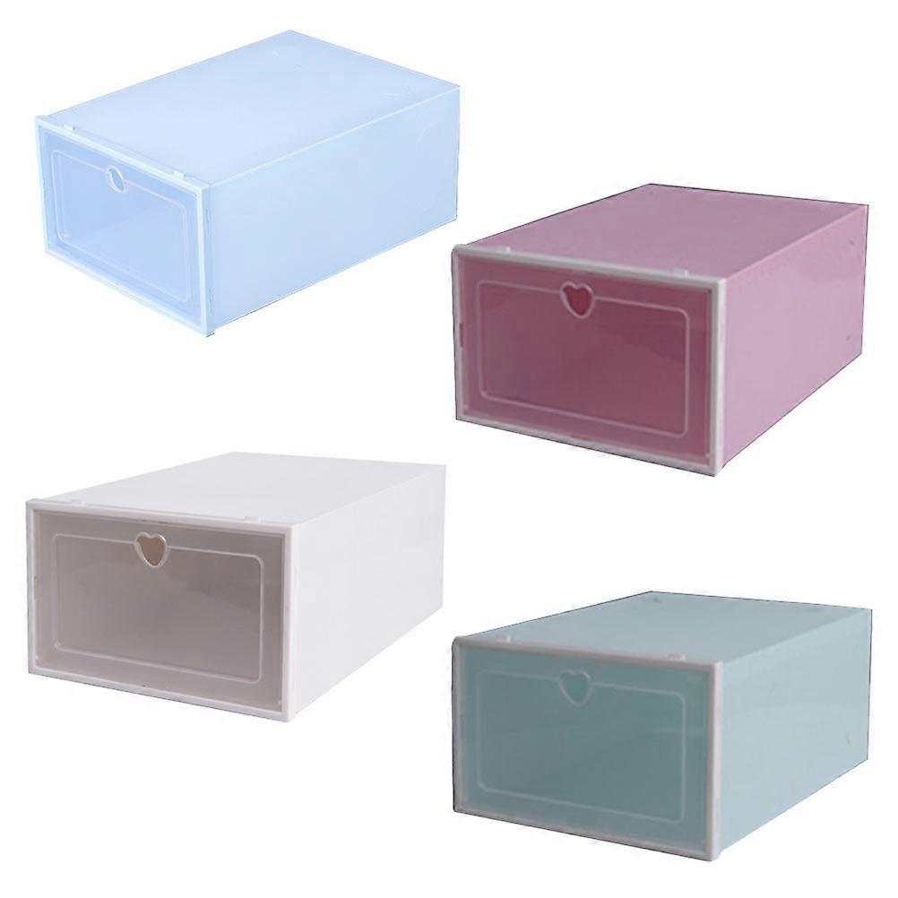 Stackable Shoes Box Scratch-Resistant Storage Containers 4Pcs