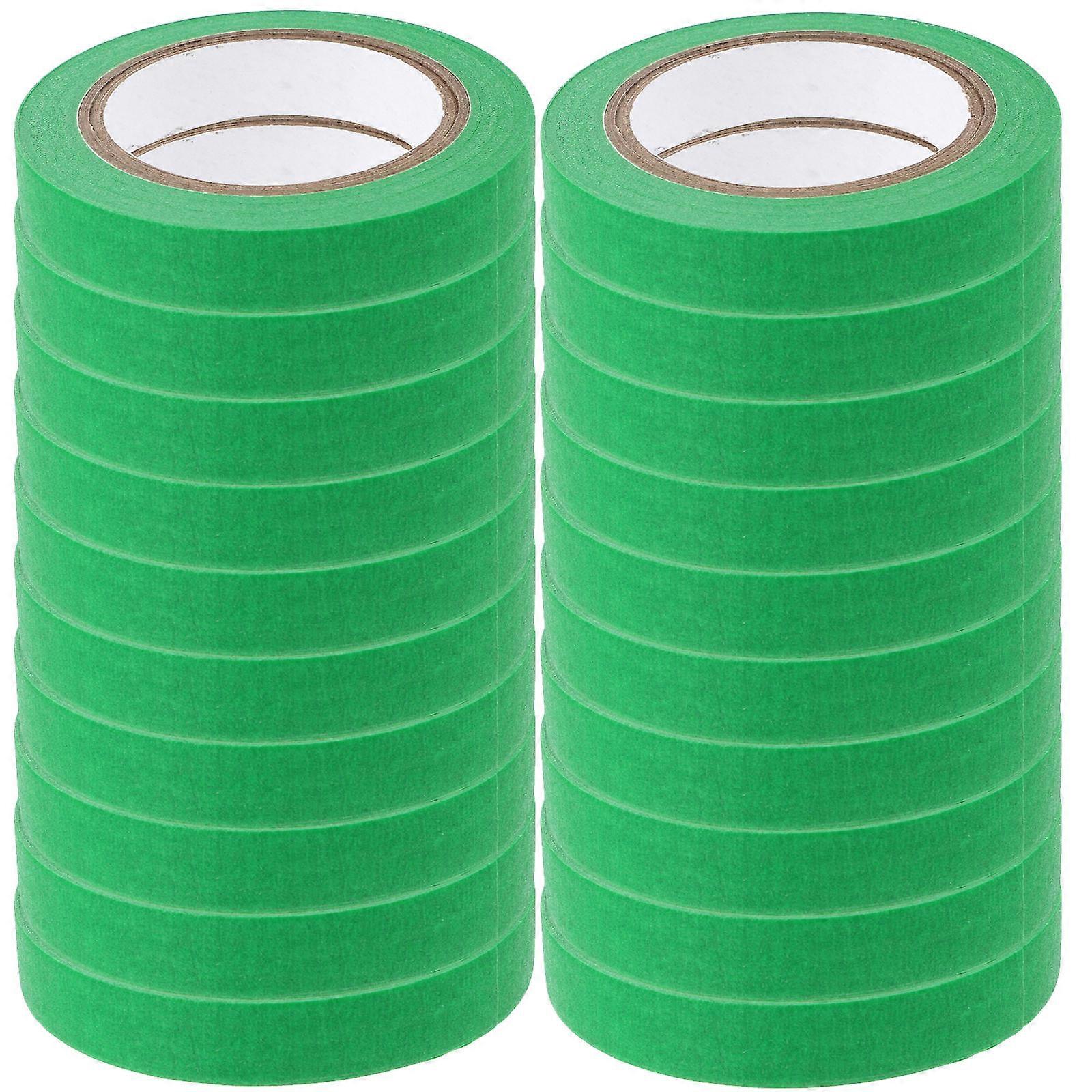 Green Adhesive Paper Tape for DIY Use Solid Color Craft Tape 20 Rolls