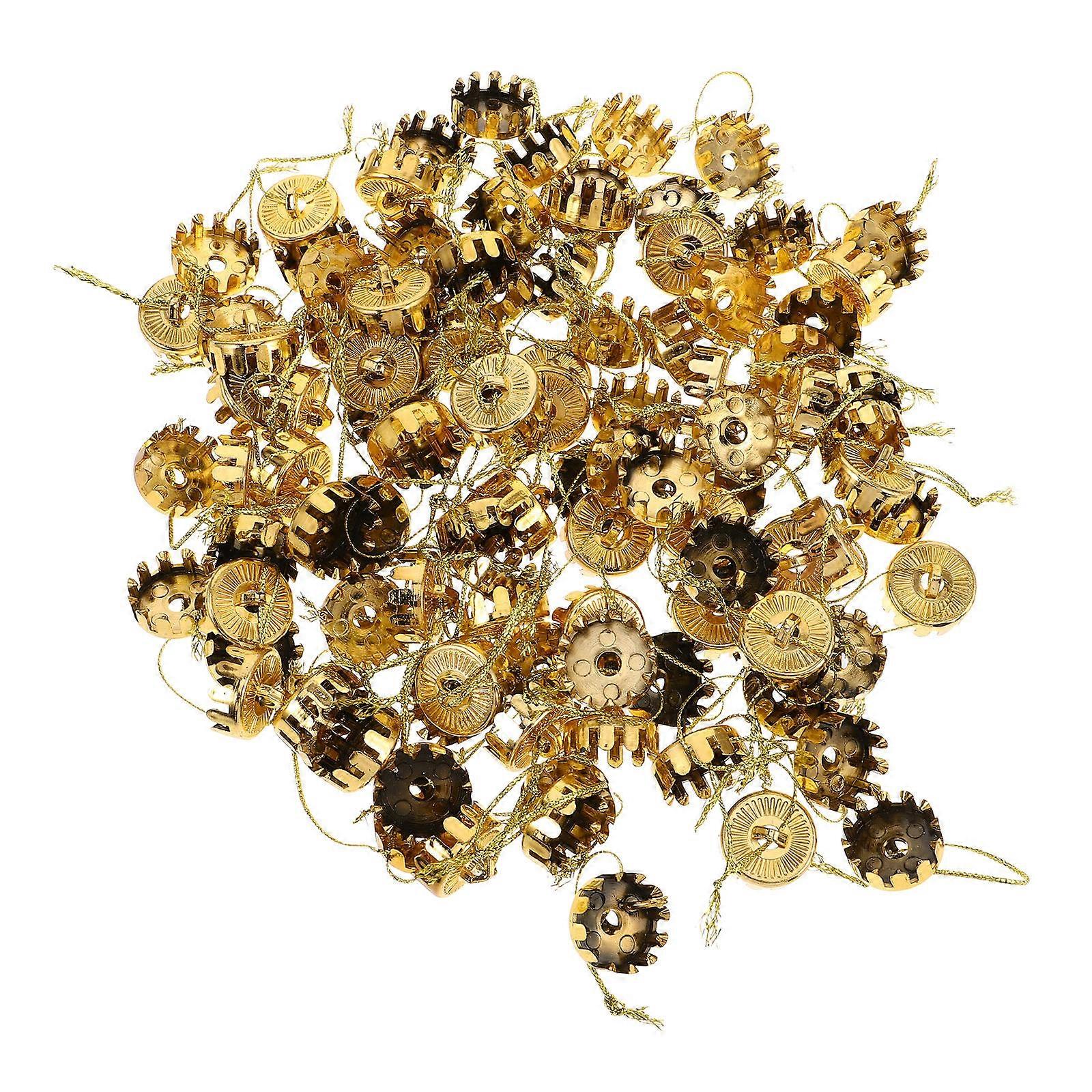 Ornament Hangers Christmas Ornament Caps Classic Design For Ornaments Golden Color 2.50X1.60X1.60CM 100Pcs