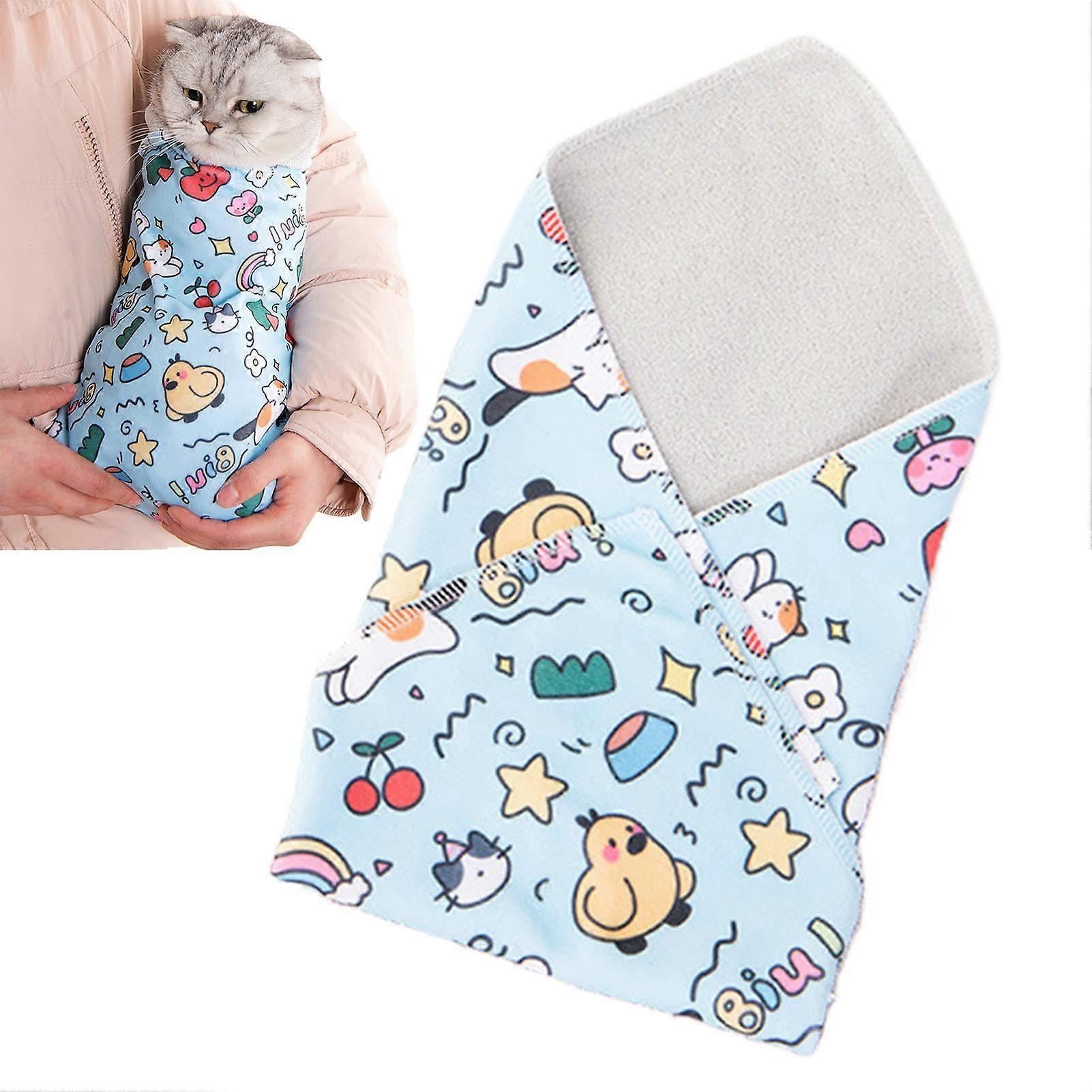 Cat Grooming Wraps, SelfAdhesive AntiEscape Wraps for Cats, Large Design for Ear and Eye Cleaning, Calming and Keeping Cat Medium Size