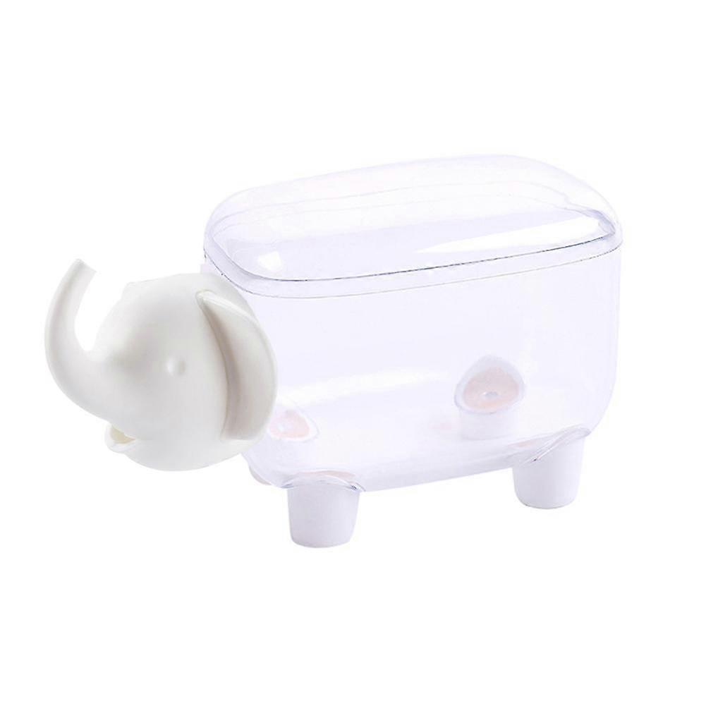 Cotton Swab Storage Box Sheep Elephant Dust-proof Organizer - White