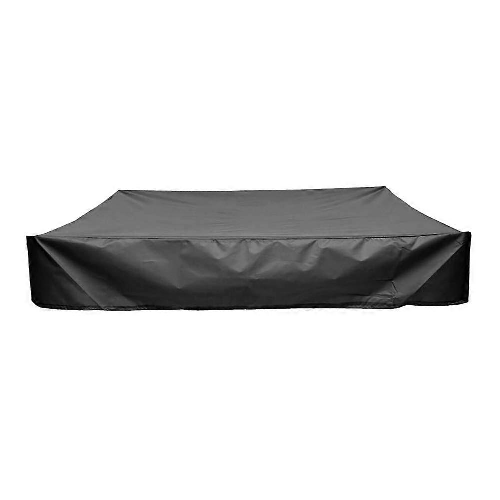Sandpit Cover with Drawstring, Foldable Waterproof Oxford Fabric, Black Tarpaulin for Sandpit, Pool, Patio, Garden (150x150x20cm)