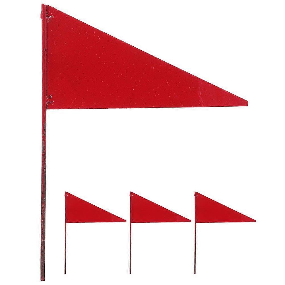4pcs Garden Marker Flags Durable Iron Lawn Irrigation Flags Triangular Yard Stakes For Marking Bright Colors For Easy Identification