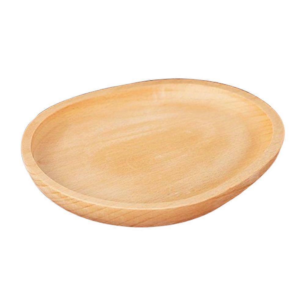 Oval Decorative Tray For Entertaining Guests Light Brown 7.86X6.29X0.79in Serving Function 1Pack