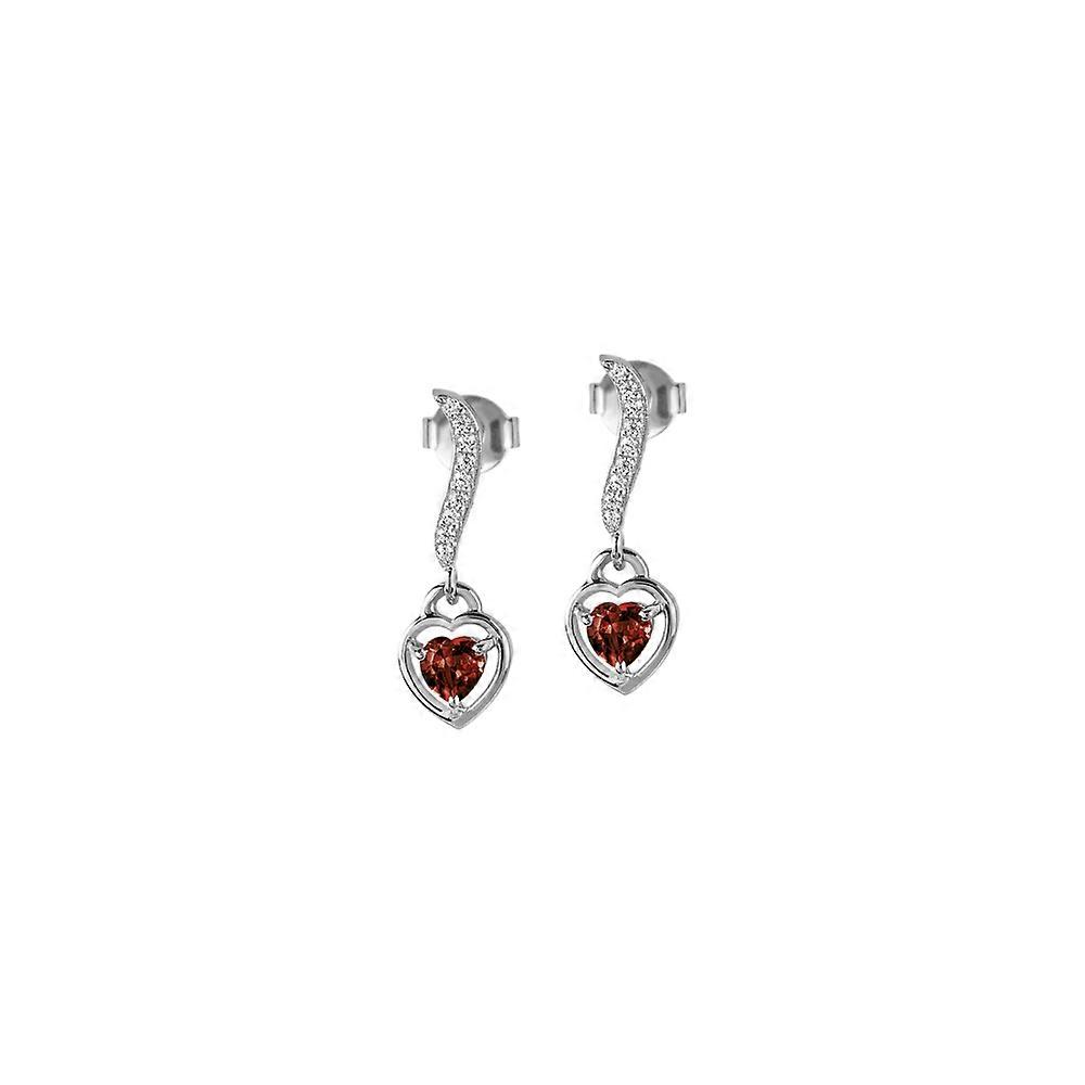 Jacques Lemans - Earrings Sterling Silver with Garnet - SE-O120D
