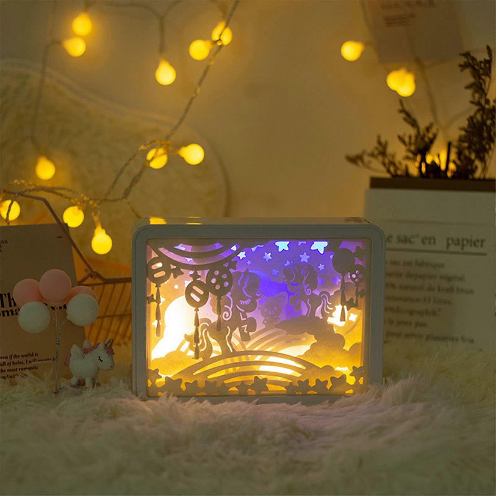 Papercut Light Box - USB Powered, Soft Warm Light, Shadow Overlay, Type 2 Manual Switch