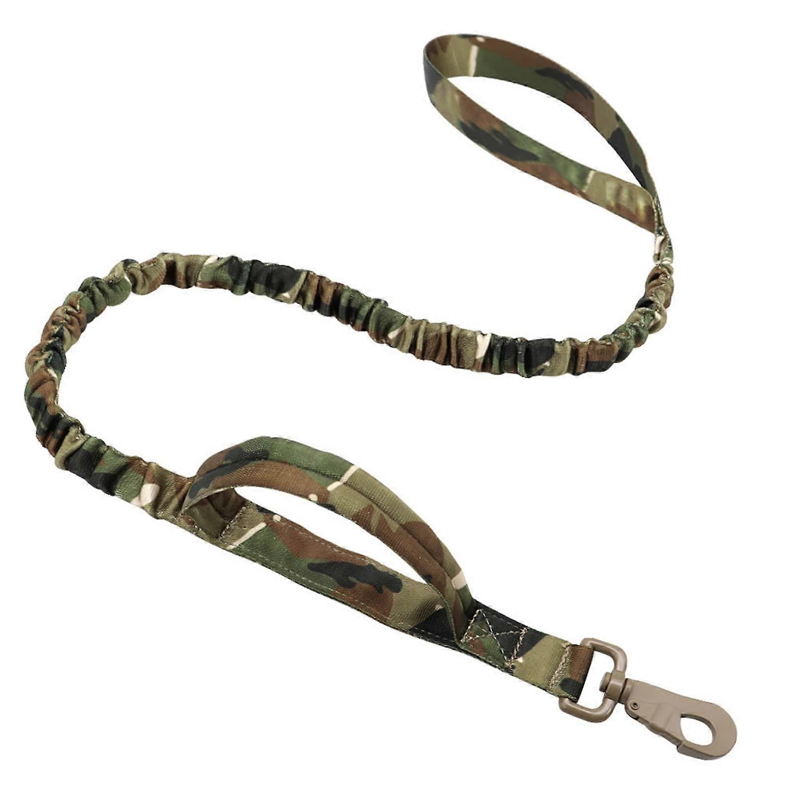 Training dog leash, elastic nylon control handle for medium and large dogs, camouflage design, elasticity 100140cm.