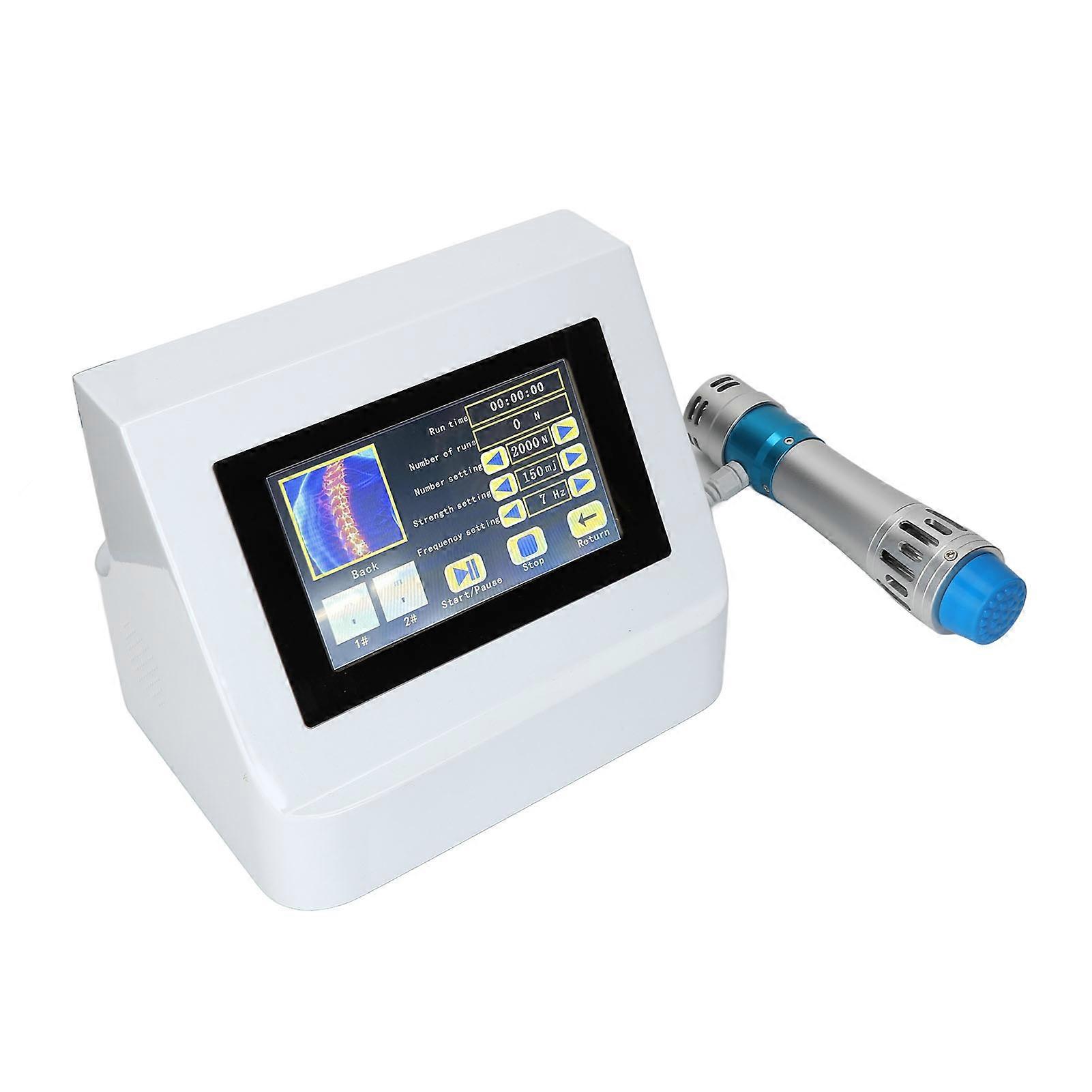 Extracorporal Shock Wave Machine Deep Tissue Massage ESWT Machine with Handle Base 7 Heads 110‑ Blue Handle