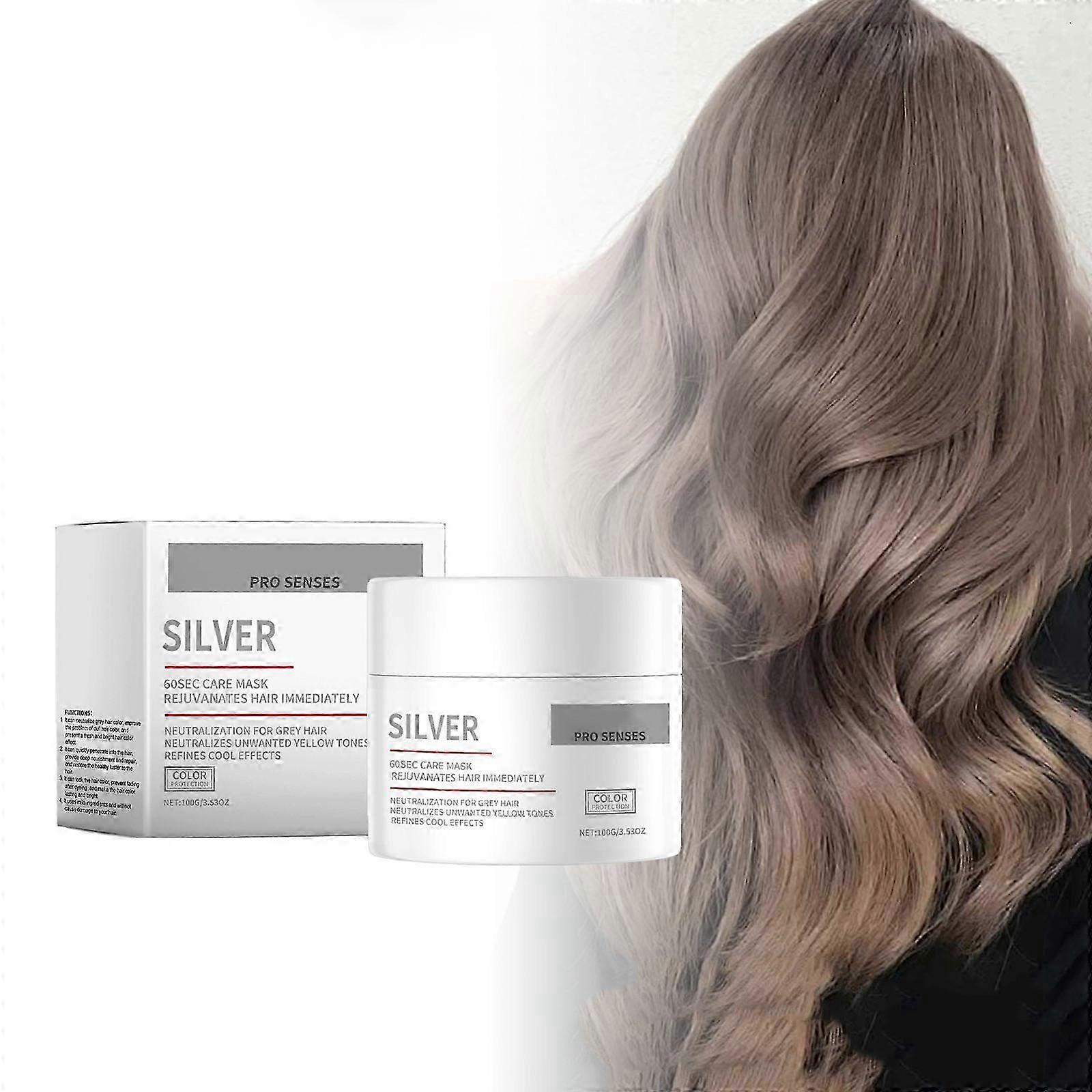 2025 La neutralisation des cheveux gris améliore l’éclat de la couleur des cheveux avec un masque capillaire qui pénètre rapidement dans les cheveux en 60 secondes pour les nourrir en douceur 1