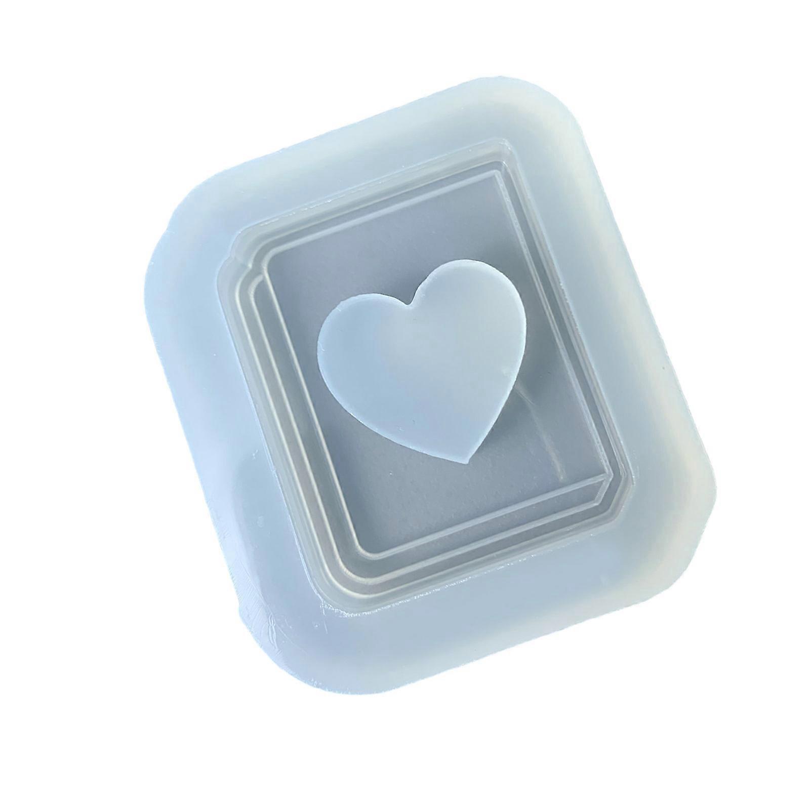 Creative Book Shaped Resin Mold With Heart Design Multipurpose Silicone Craft Tool For Keychains Handmade Gift Multicolor