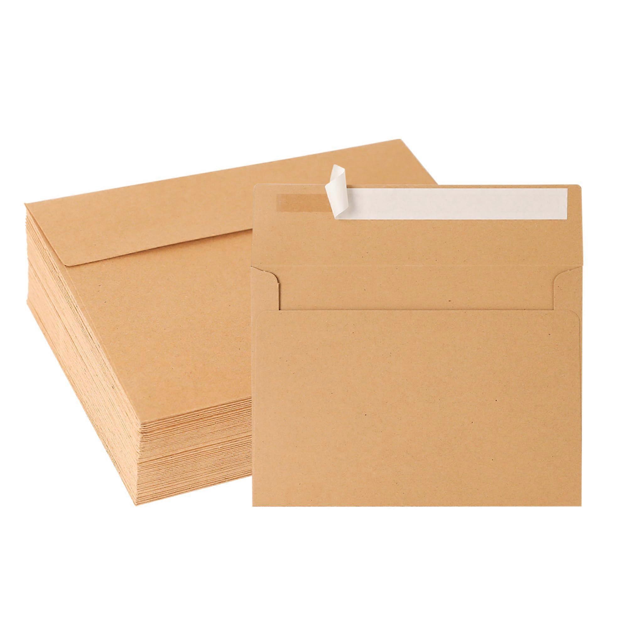 Kraft Envelopes 14cm x 19cm 50 Pack - Brown Kraft Paper Mailing Envelopes 5.5x7.5 for Invitations and Cards