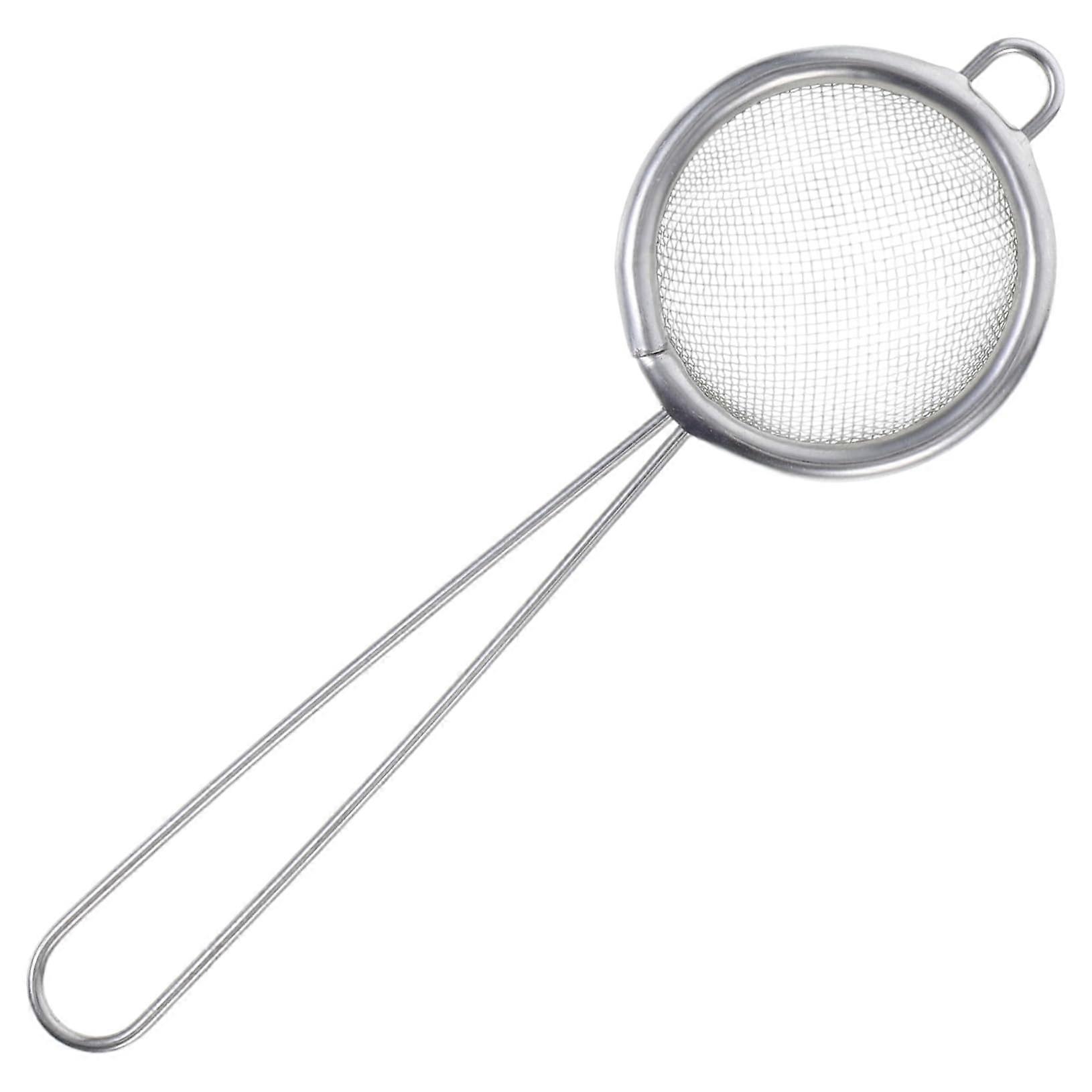 Multifunctional fine kitchen sieve, practical filter for oil, juices, soy milk, elegant design for easy and versatile use, silver.