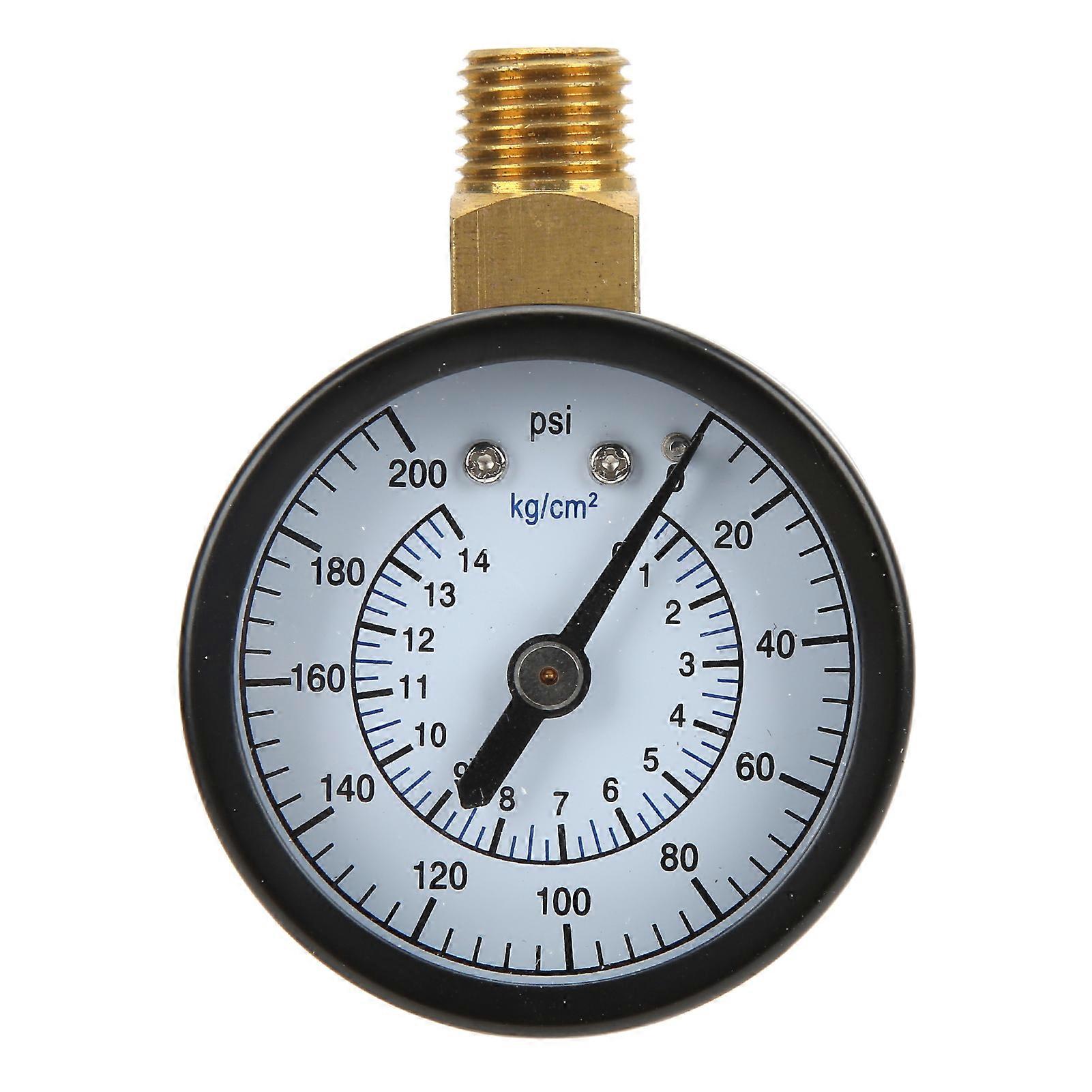 1/4NPT 50mm Radial Pressure Gauge Oil Gas Hydraulic Pressure Gauge Indicator 0‑200psi 0‑14kg/cm²
