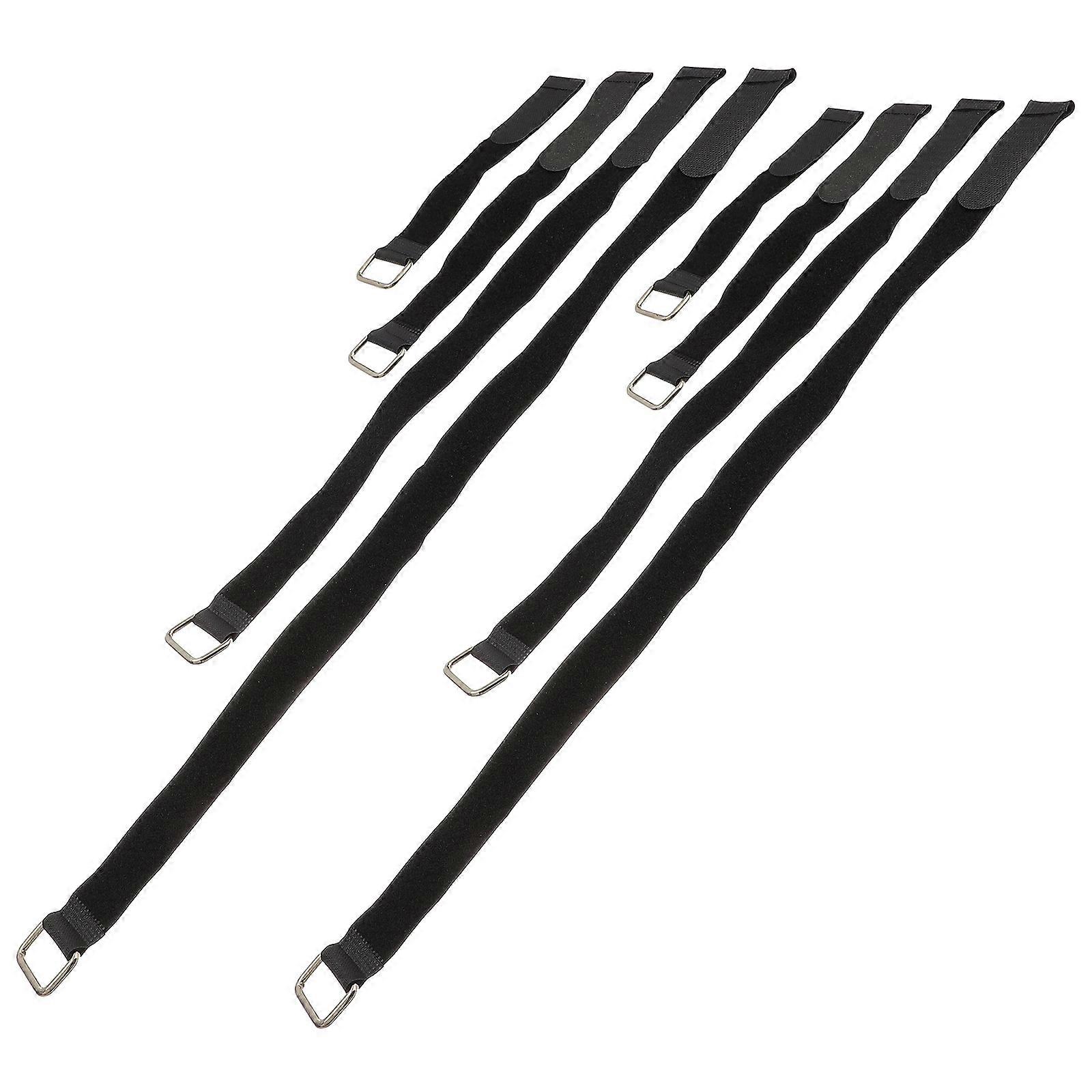 Black Storage Strap with Hook and Loop Closure for Home Use 8pcs Fit Various Sizes