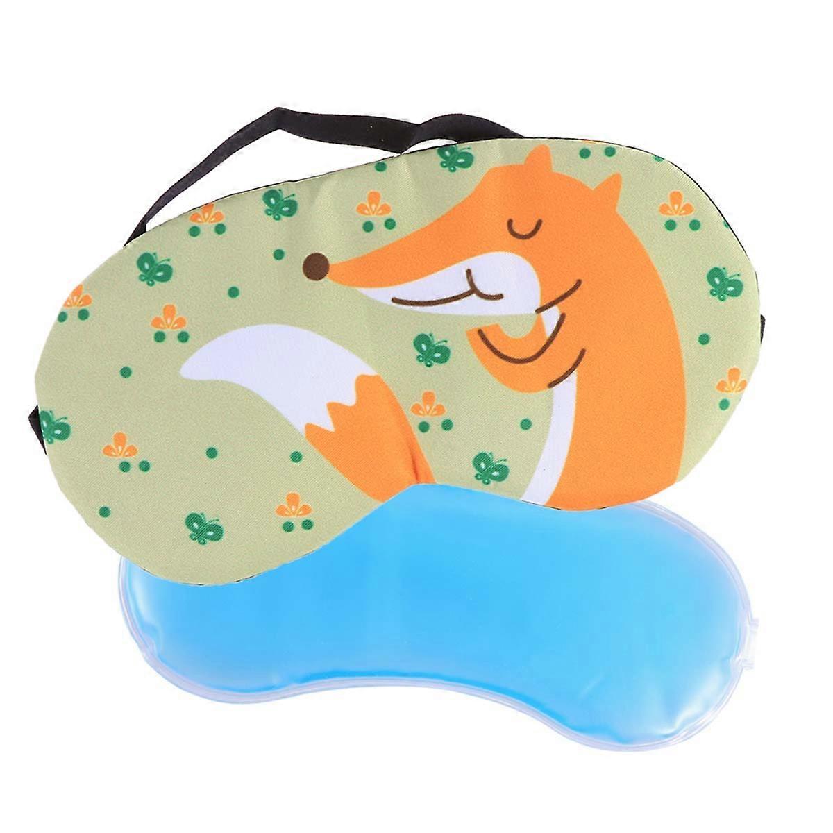 Cartoon Eye Mask Sleep Eyeshade Improves Eye Reduces Eye Fatigue Fox Shape Fabric High-density Material 1Pcs