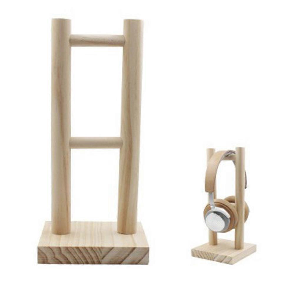 Wooden Headset Holder for Desk with Light Yellow Saving Design Stylish and Durable