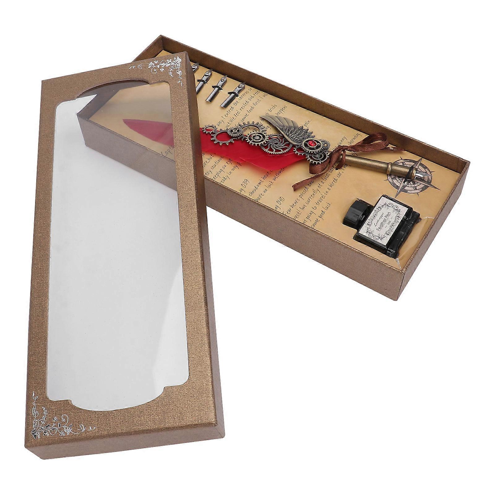 Calligraphy Kits For Beginner Pen Set Red Glass Daily Writing 1Set