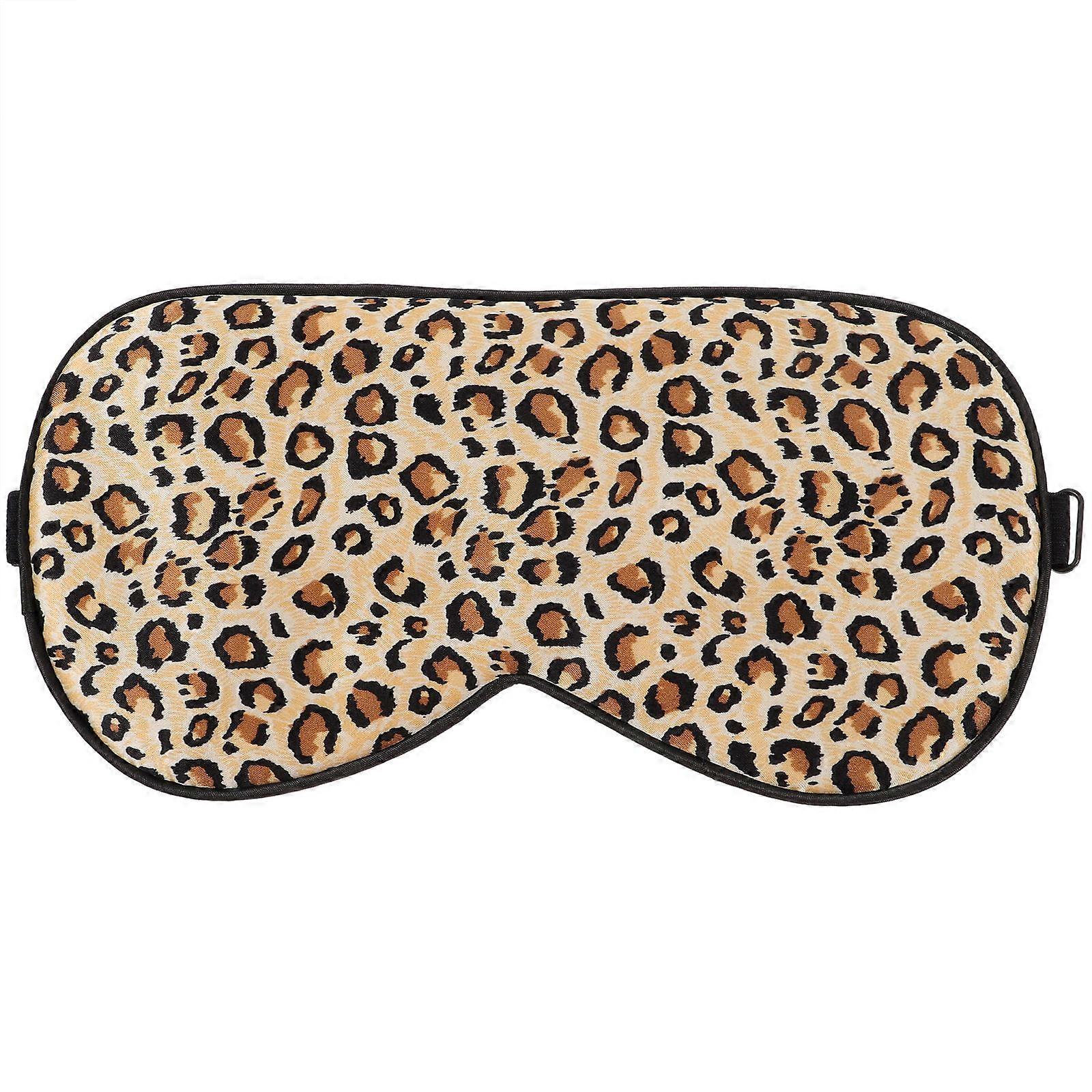 Sleeping Mask Satin Eye Mask Leopard Print Hypoallergenic Promoting Eye Circulation 1Pc