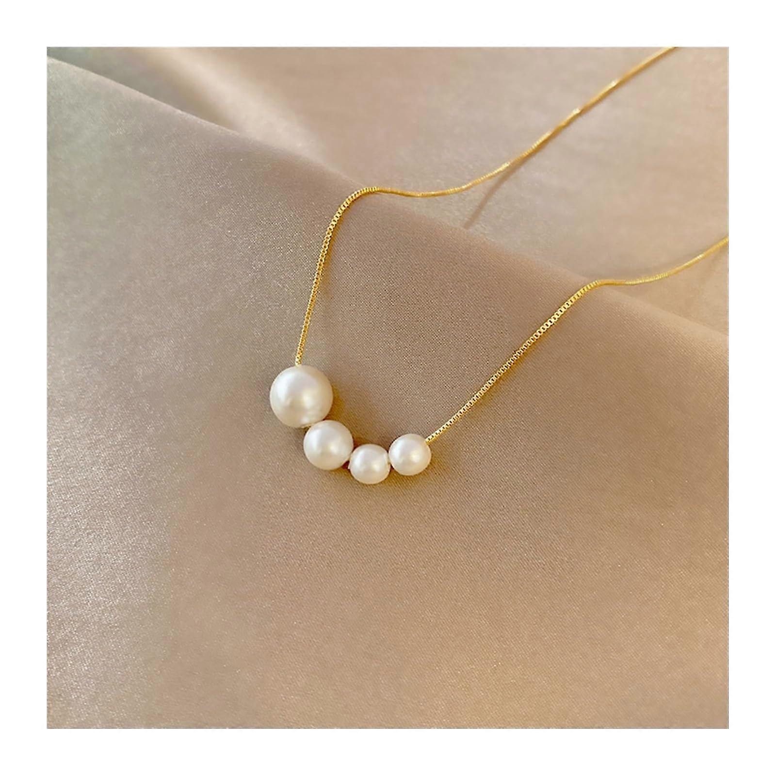 Elegant Charm Necklace for Women, Minimalistic Pearl Chain with Versatile Pendant, Lightweight Luxury Design for Daily Wear