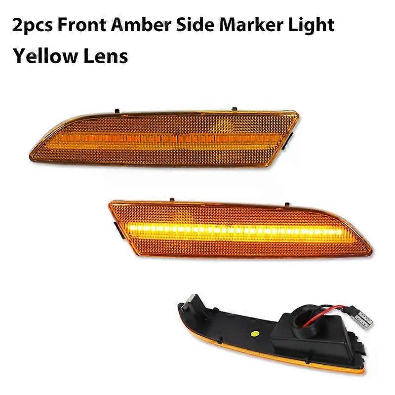 4PCS LED Side Marker light bumper front amber  rear red turn Signal Lights for 2004 2005 2006 2007 -2008 Chrysler Crossfire