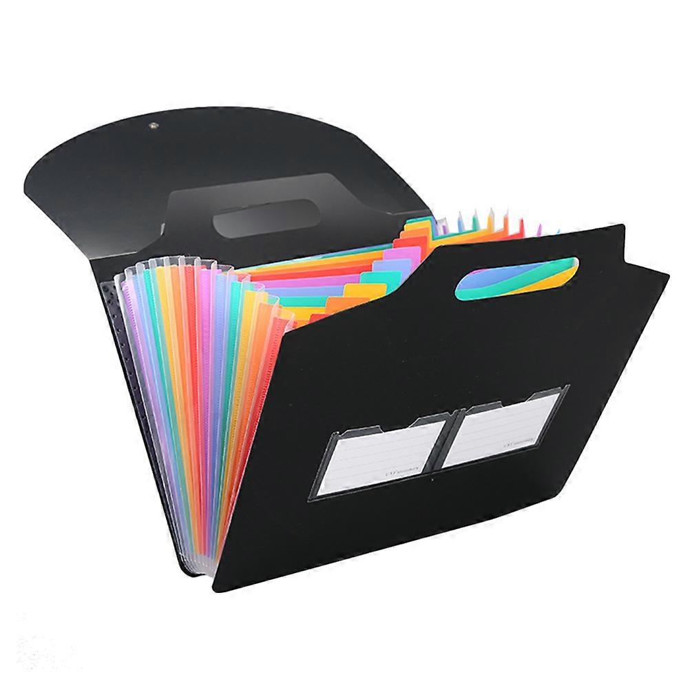 Black PP Accordion File Organizer for Storage Use with AntiWear Material 9.84 x 3.94 x 11.81 inches